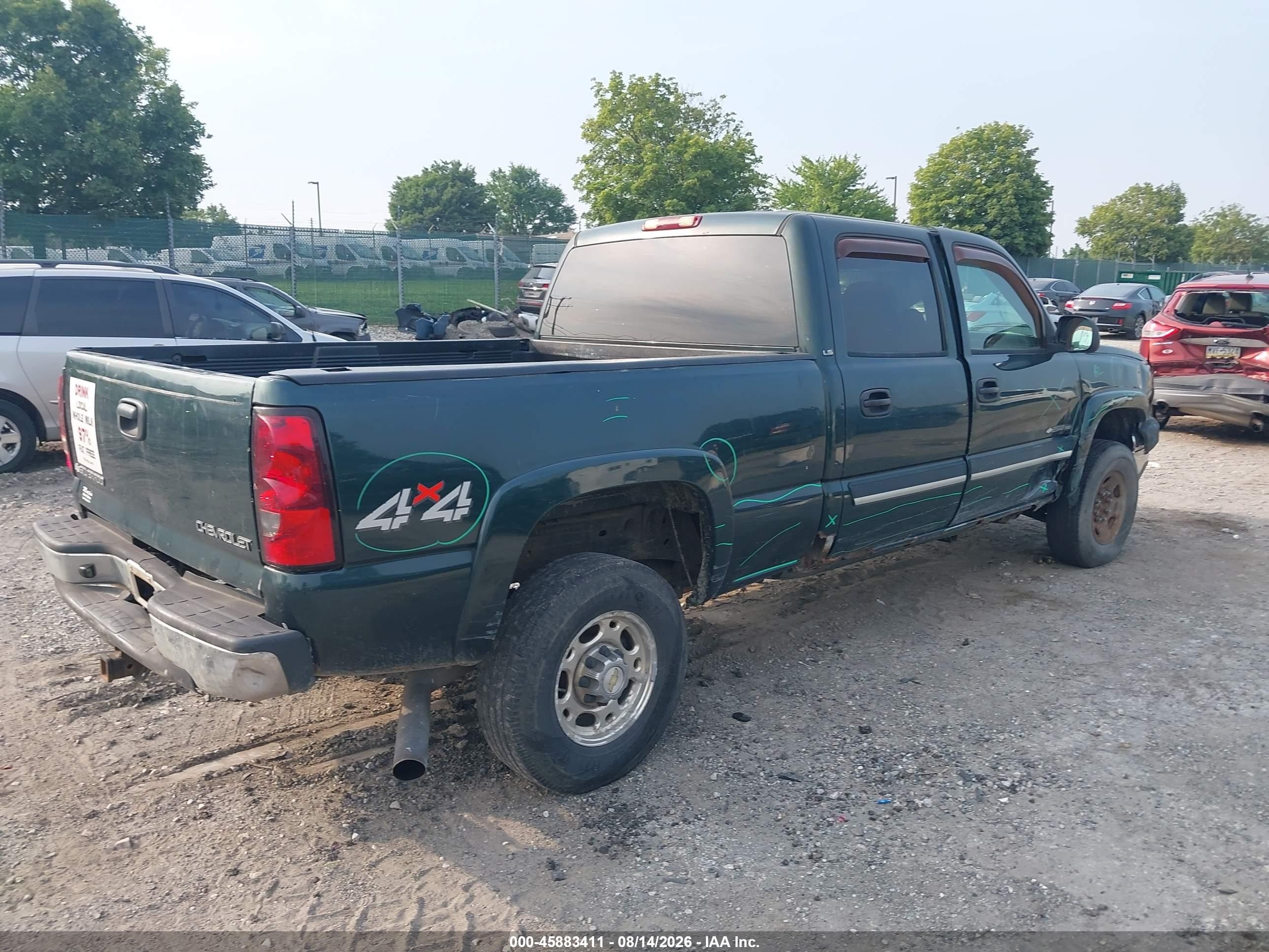 2004 Chevrolet Silverado 2500hd Ls Green vin: 1GCHK23U04F123047