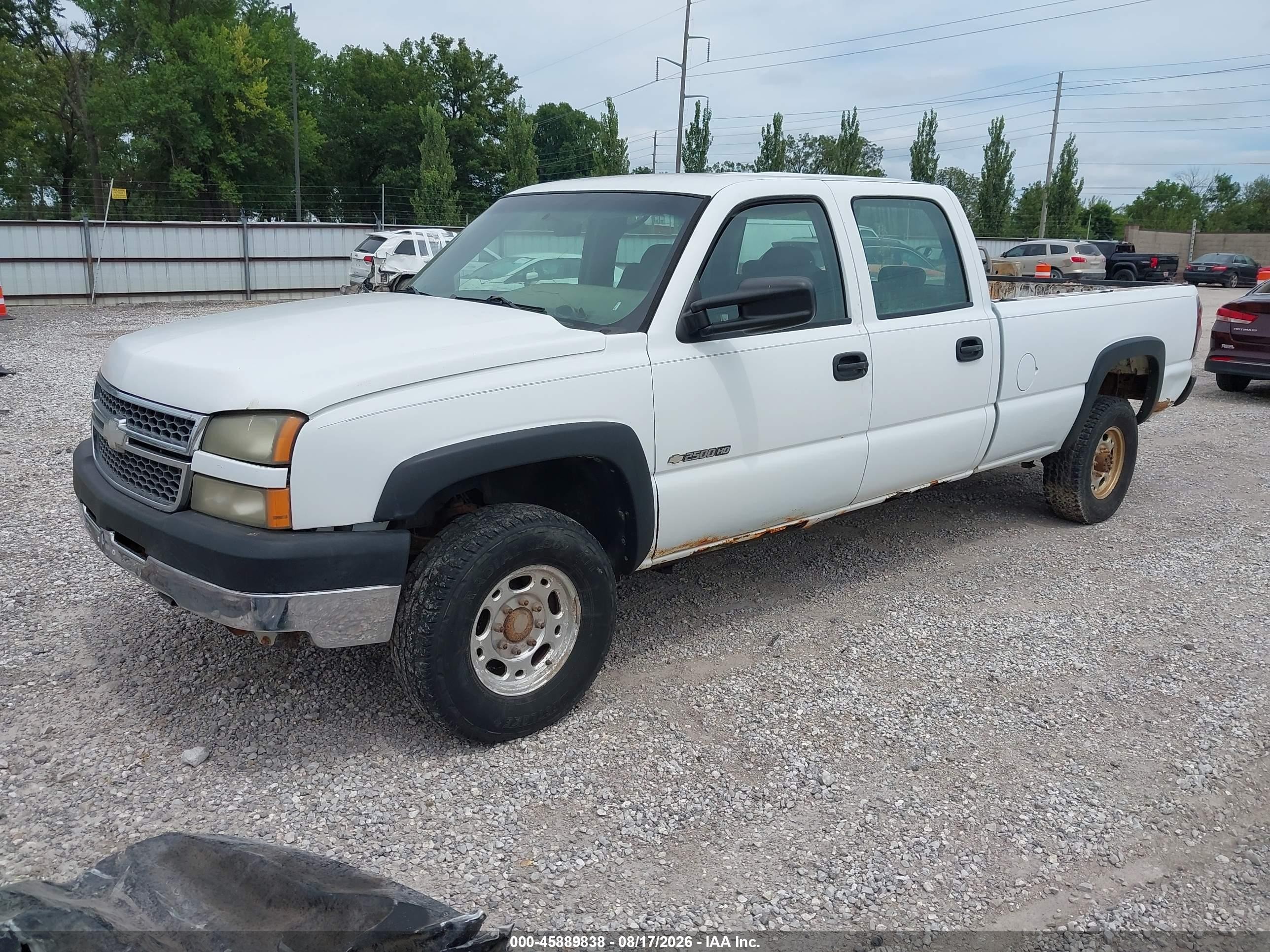 2006 Chevrolet Silverado 2500hd Work Truck White vin: 1GCHK23U06F262761