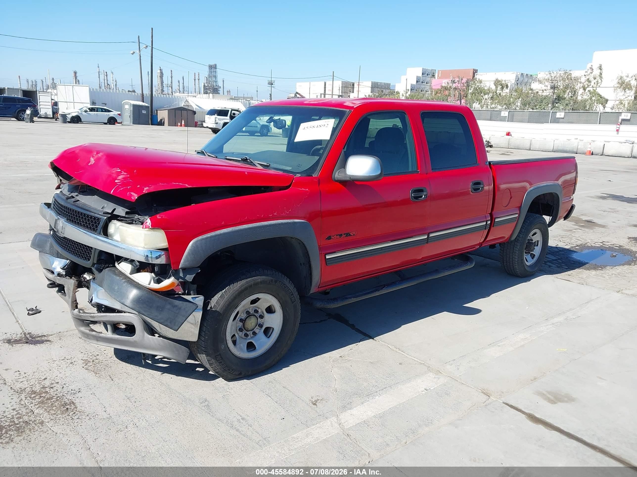 2002 Chevrolet Silverado 2500hd Ls Red vin: 1GCHK23U12F181522