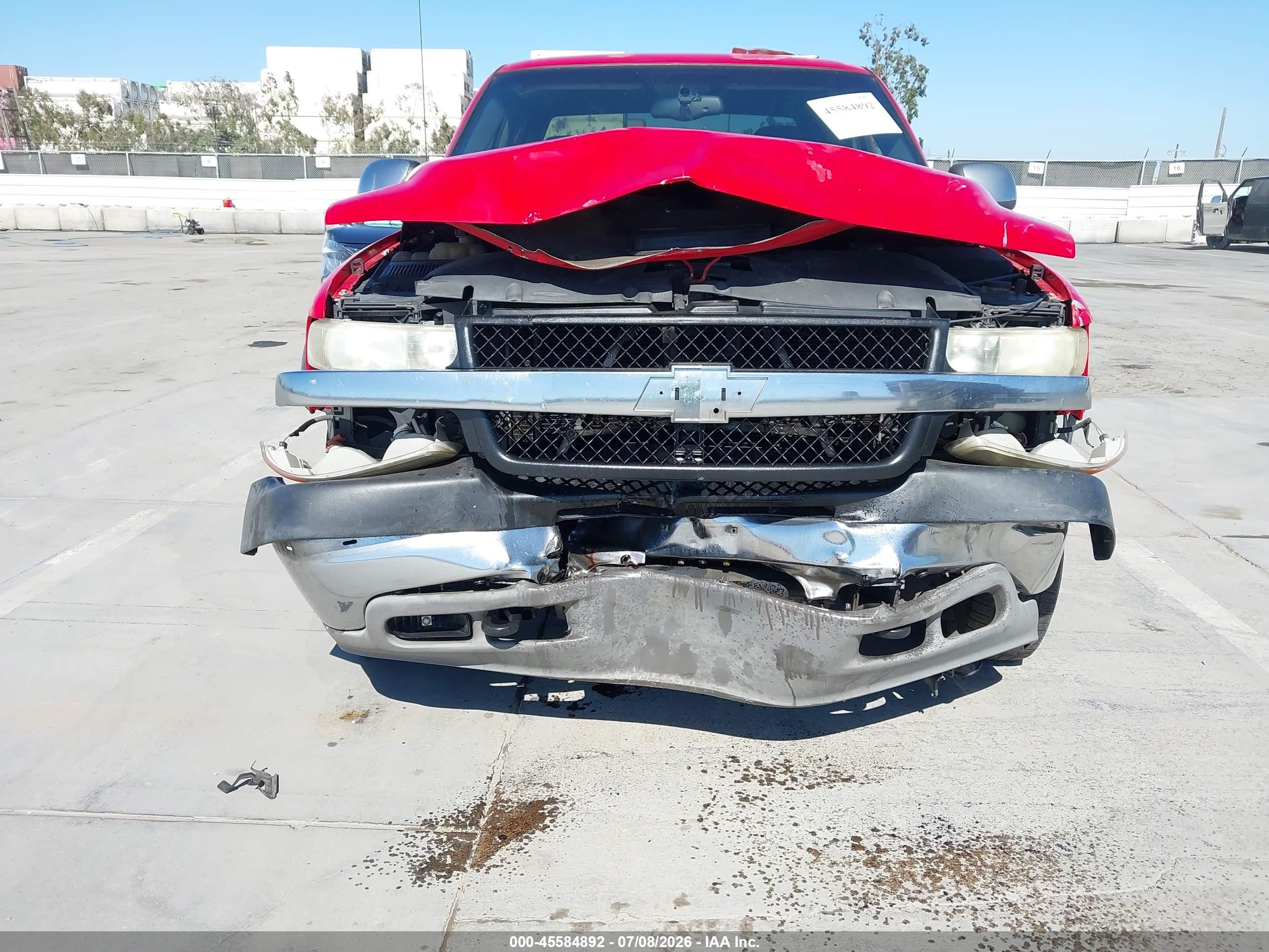 2002 Chevrolet Silverado 2500hd Ls Red vin: 1GCHK23U12F181522