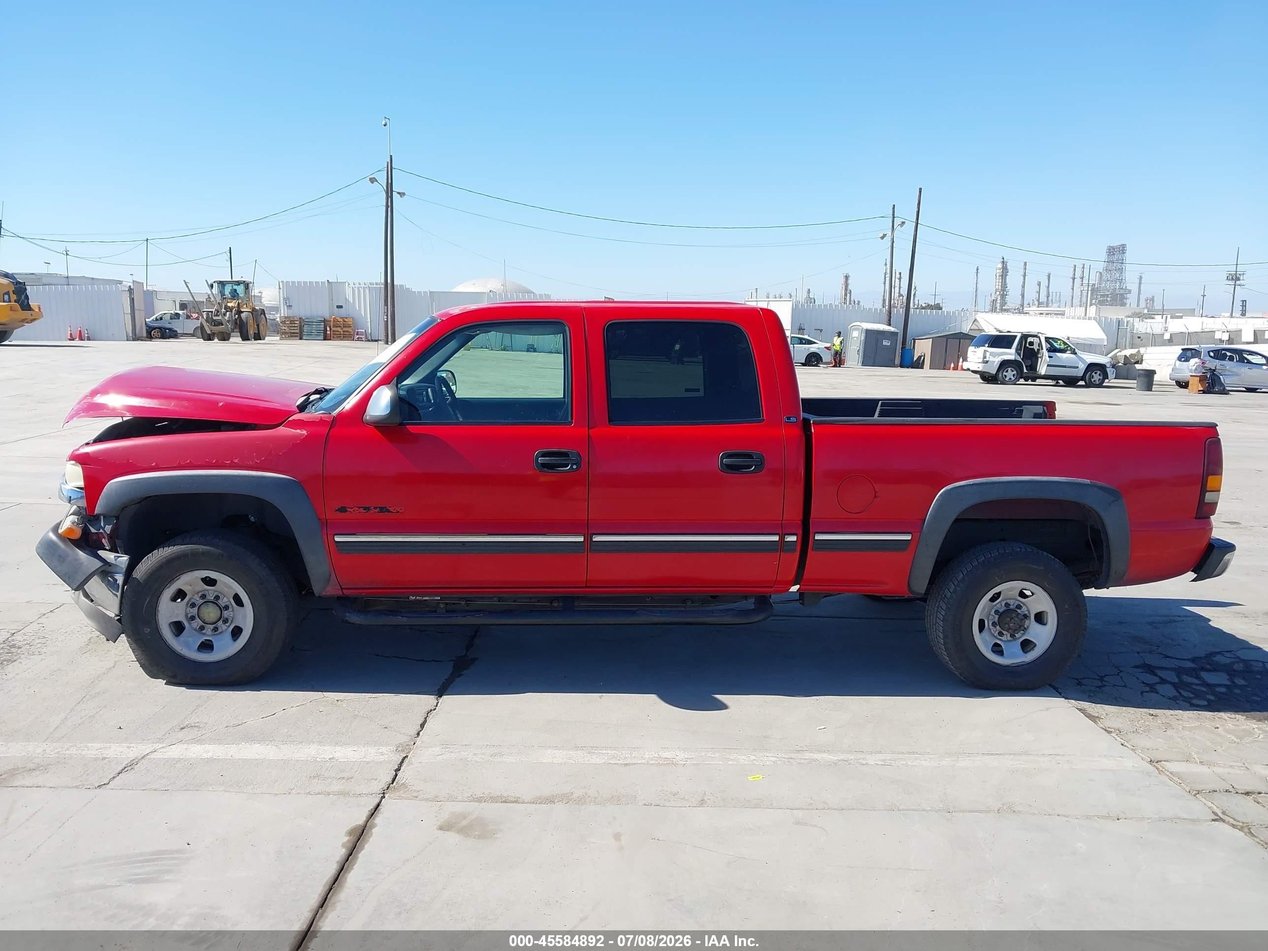 2002 Chevrolet Silverado 2500hd Ls Red vin: 1GCHK23U12F181522