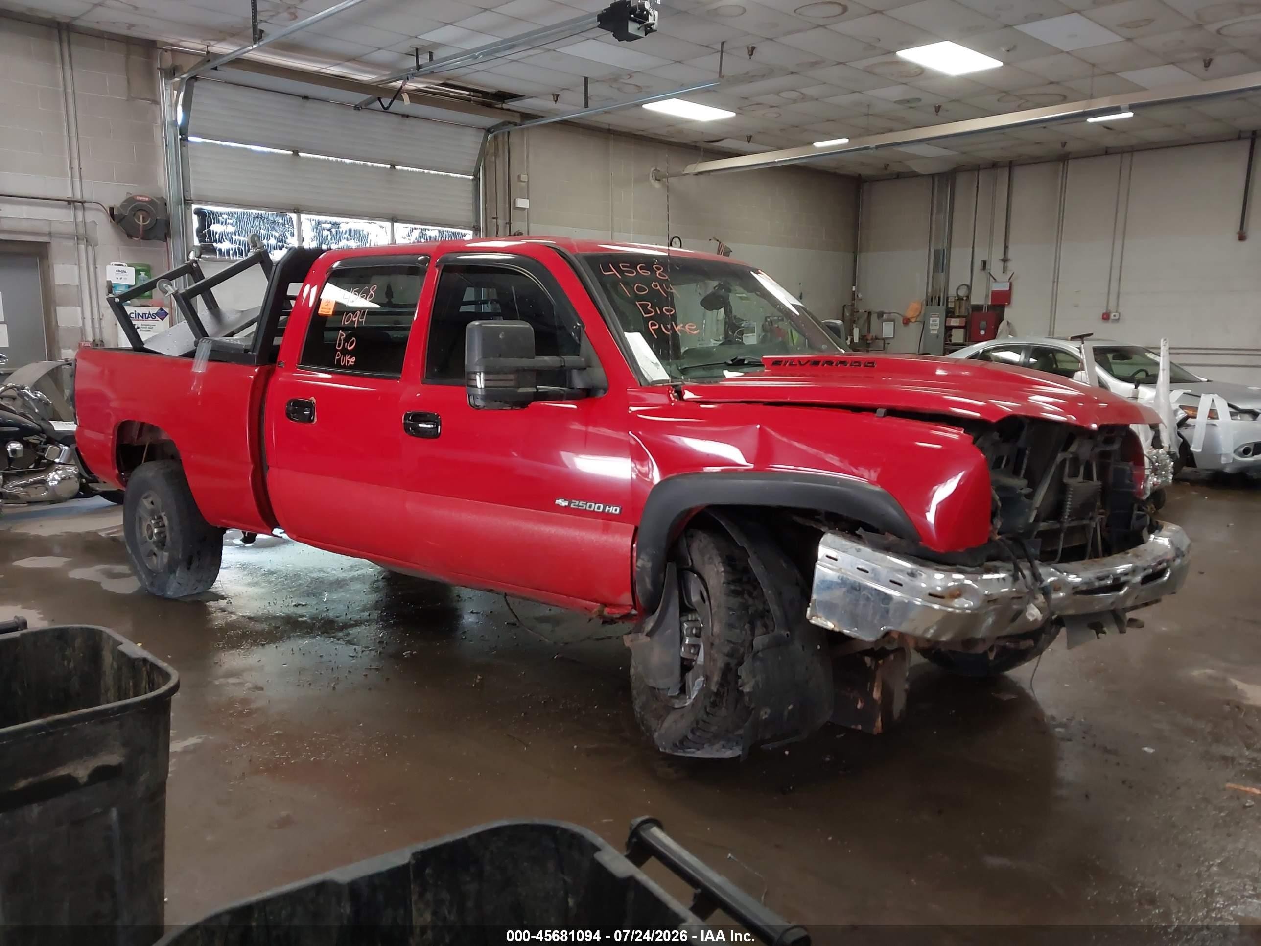 2003 Chevrolet Silverado 2500hd Ls Red vin: 1GCHK23U23F178355