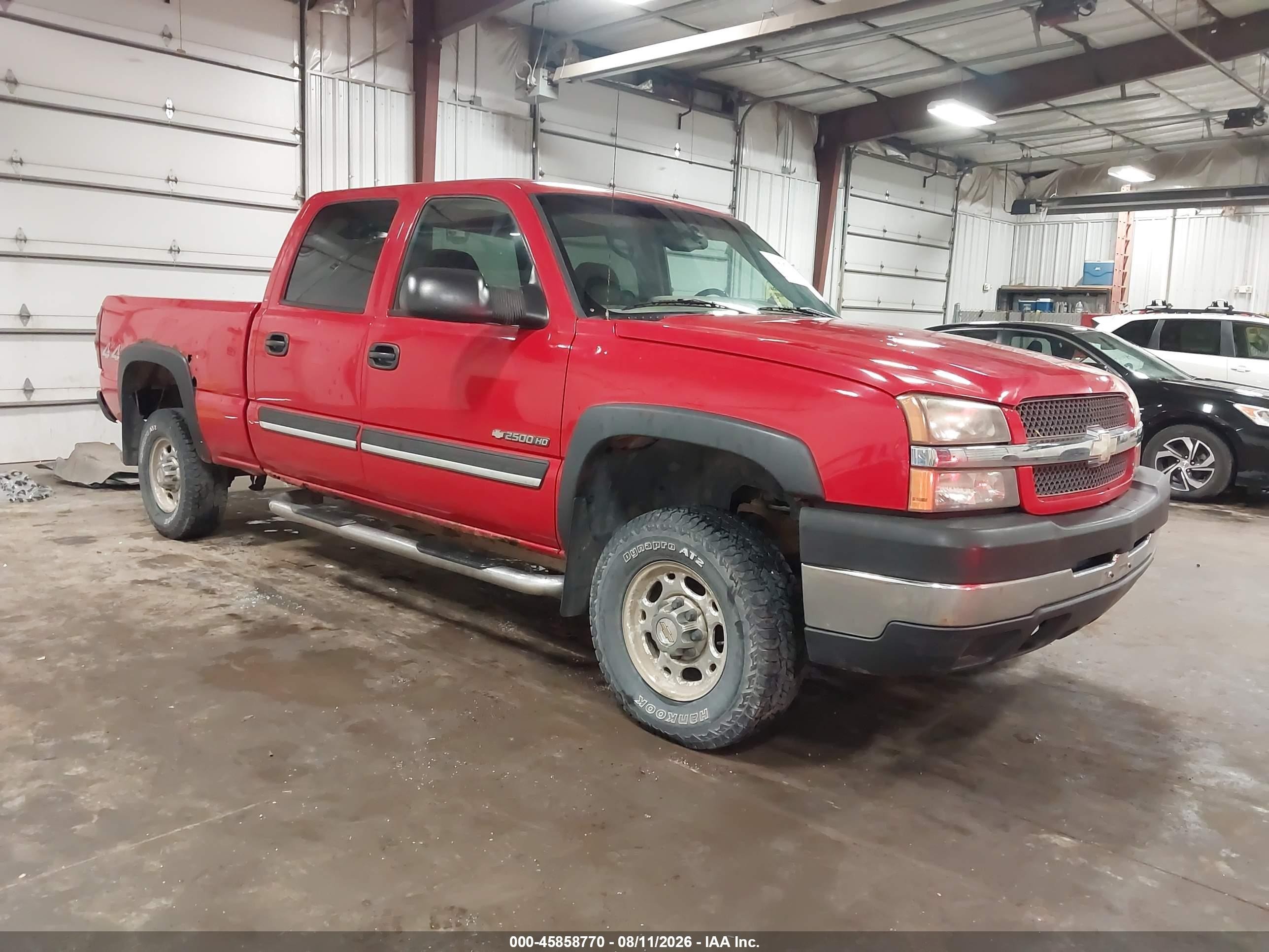 2004 Chevrolet Silverado 2500hd Ls Red vin: 1GCHK23U24F253010