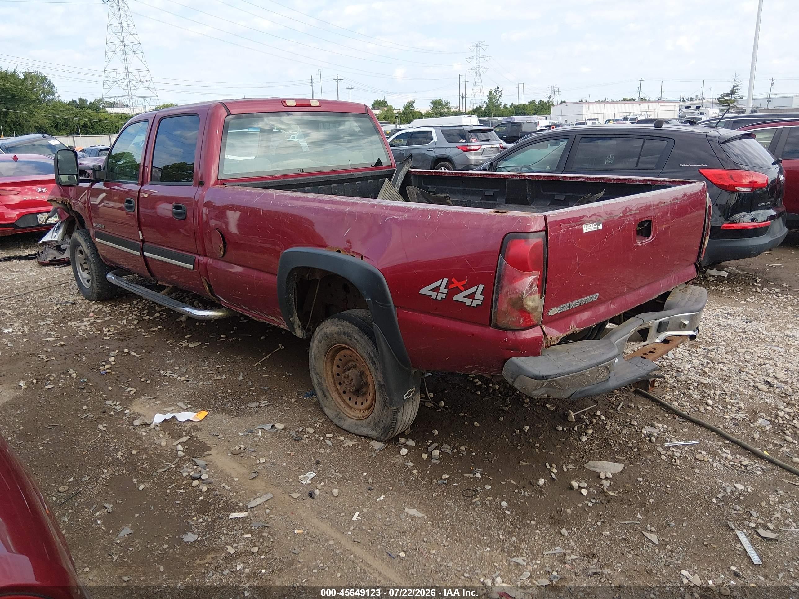 2006 Chevrolet Silverado 2500hd Ls/lt1/lt2/lt3/work Truck Maroon vin: 1GCHK23U46F194416