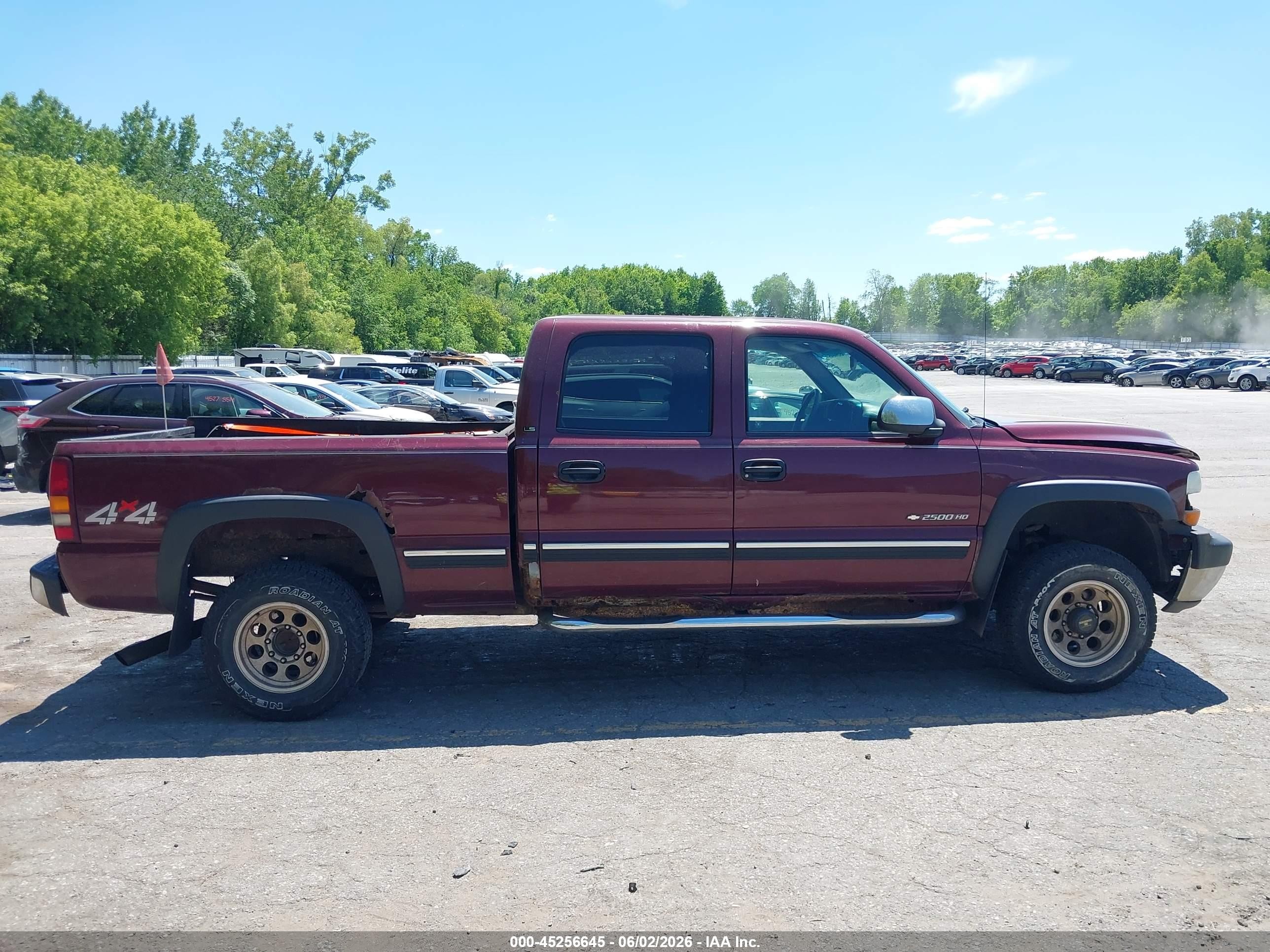 2002 Chevrolet Silverado 2500hd Ls Maroon vin: 1GCHK23U62F234120