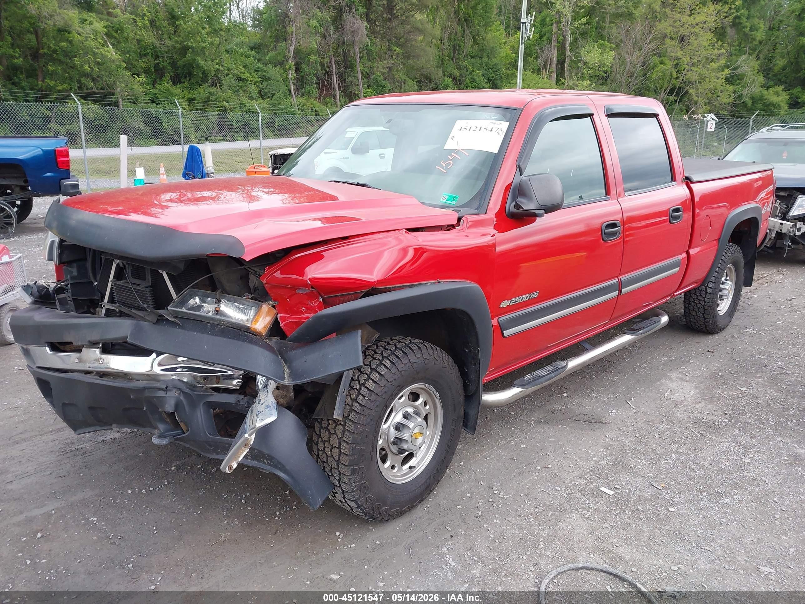 2006 Chevrolet Silverado 2500hd Lt1 Red vin: 1GCHK23U66F166052