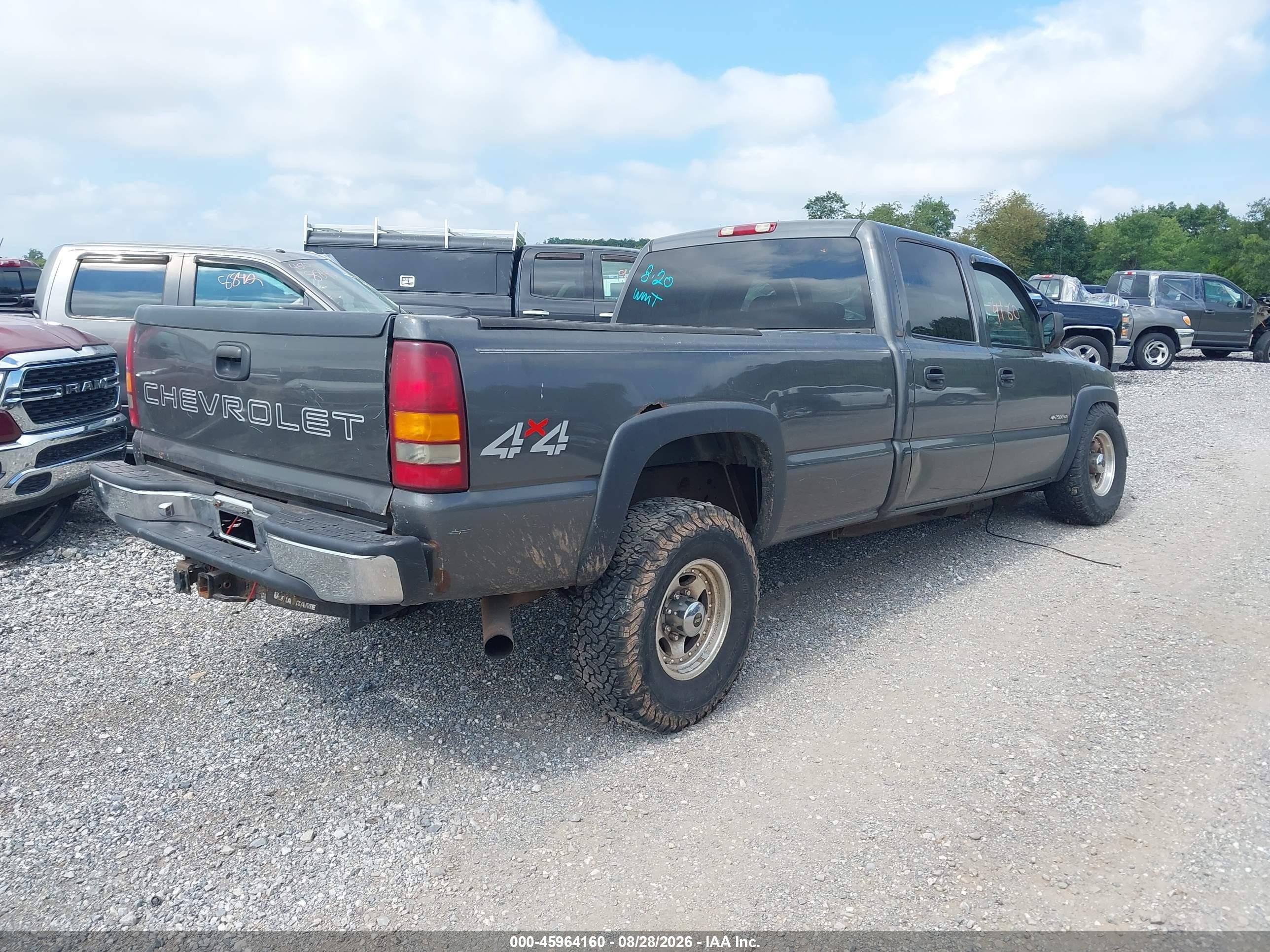 2002 Chevrolet Silverado 2500hd   Gray vin: 1GCHK23U72F207153