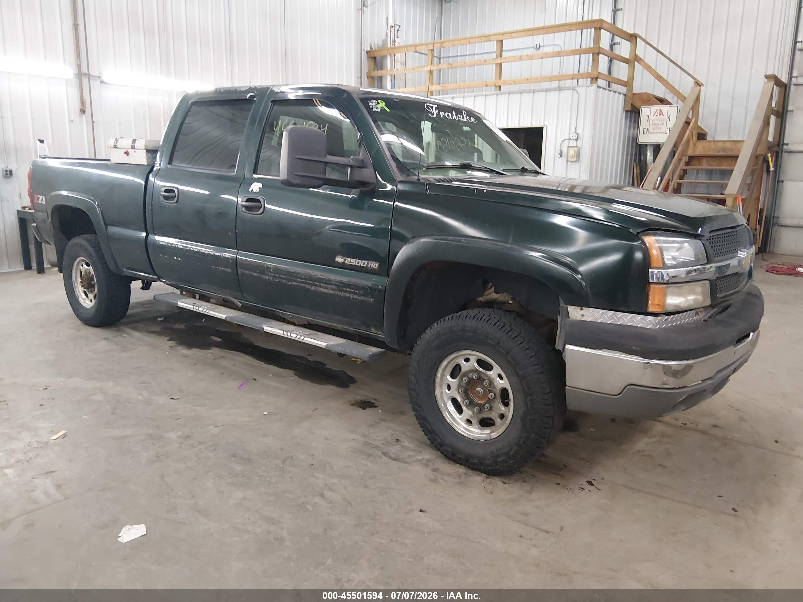 2003 Chevrolet Silverado 2500hd Ls Green vin: 1GCHK23U83F190977