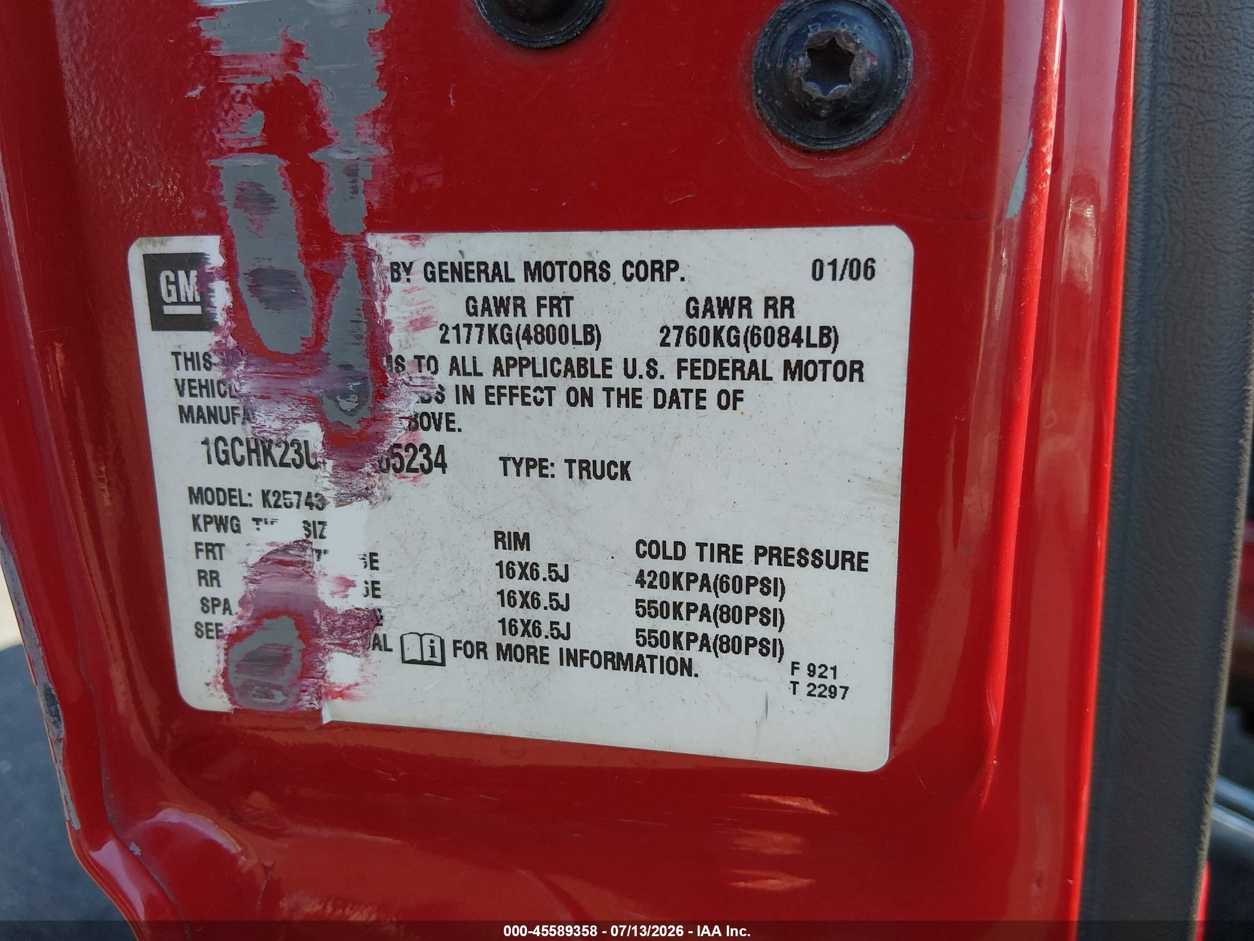 2006 Chevrolet Silverado 2500hd Lt2 Red vin: 1GCHK23U86F185234