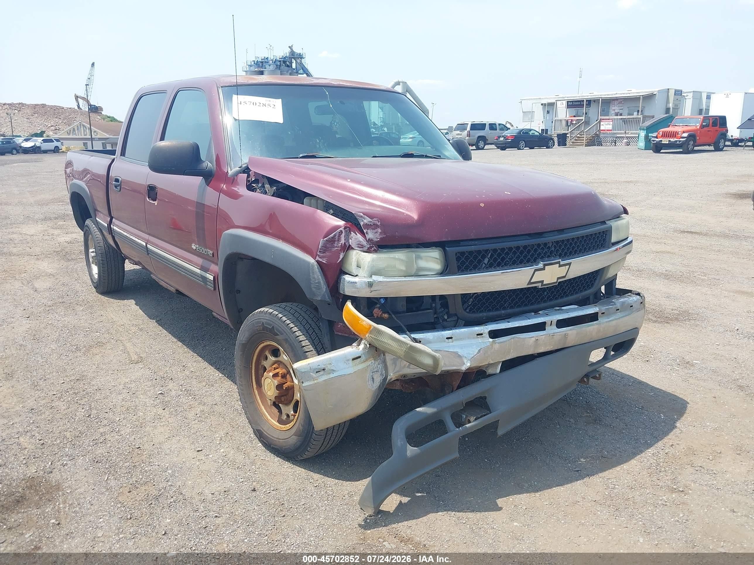 2002 Chevrolet Silverado 2500hd Ls Burgundy vin: 1GCHK23UX2F199260