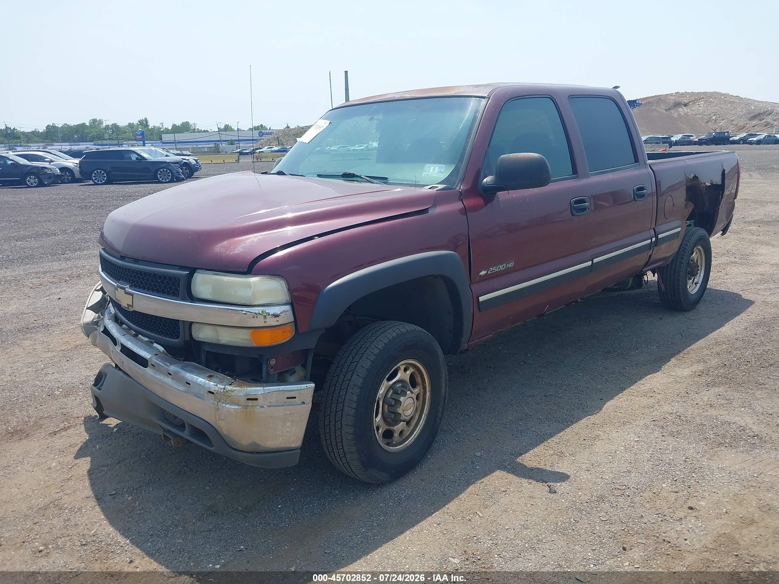 2002 Chevrolet Silverado 2500hd Ls Burgundy vin: 1GCHK23UX2F199260