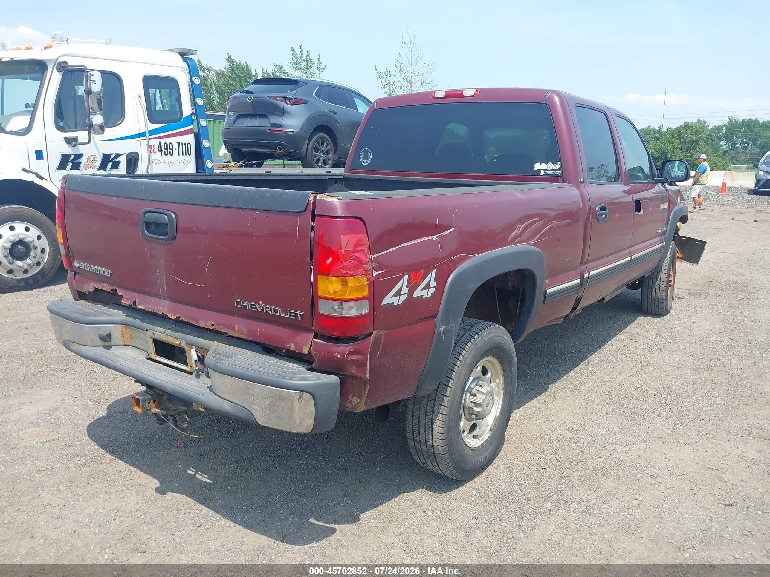 2002 Chevrolet Silverado 2500hd Ls Burgundy vin: 1GCHK23UX2F199260
