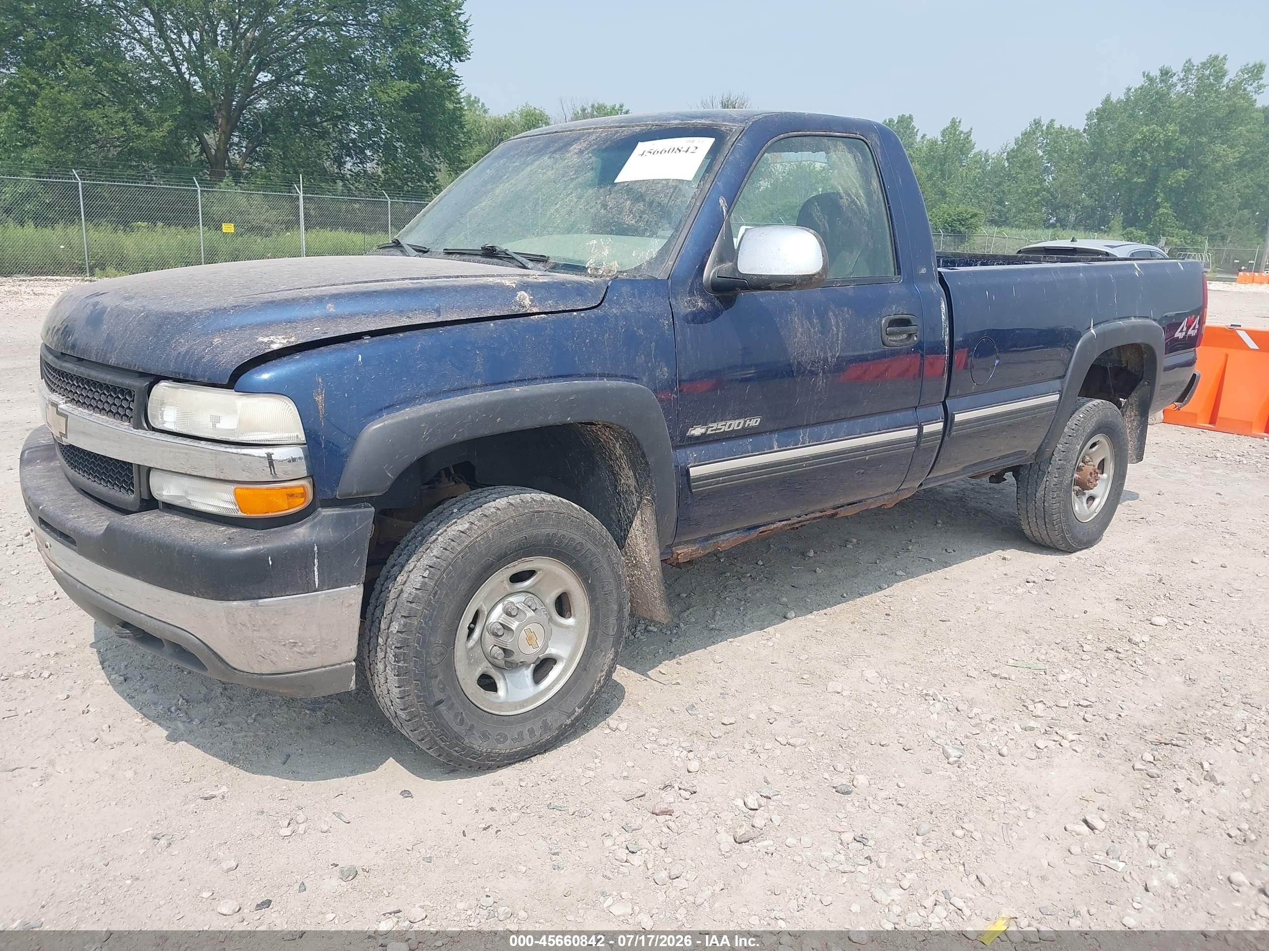 2002 Chevrolet Silverado 2500hd Ls Dark Blue vin: 1GCHK24U42Z213828