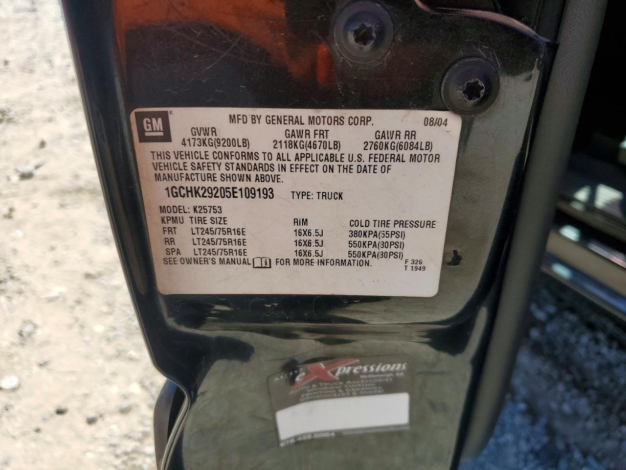 2005 Chevrolet Silverado K2500 Heavy Duty Charcoal vin: 1GCHK29205E109193
