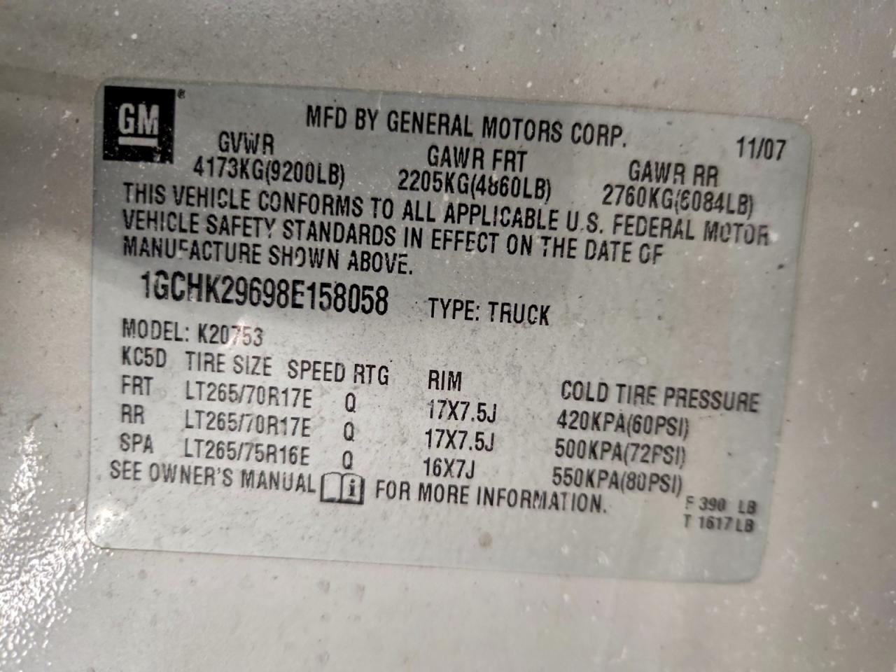 2008 Chevrolet Silverado K2500 Heavy Duty Silver vin: 1GCHK29698E158058