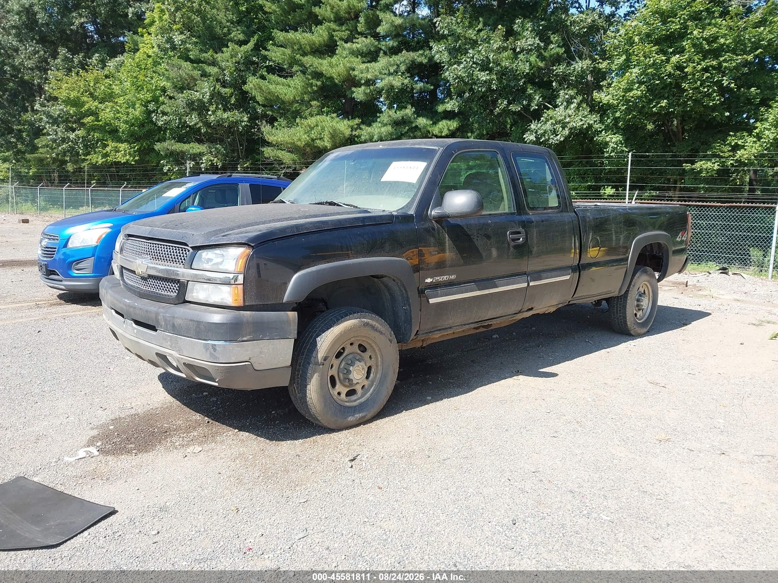2003 Chevrolet Silverado 2500hd Ls Black vin: 1GCHK29G53E102118
