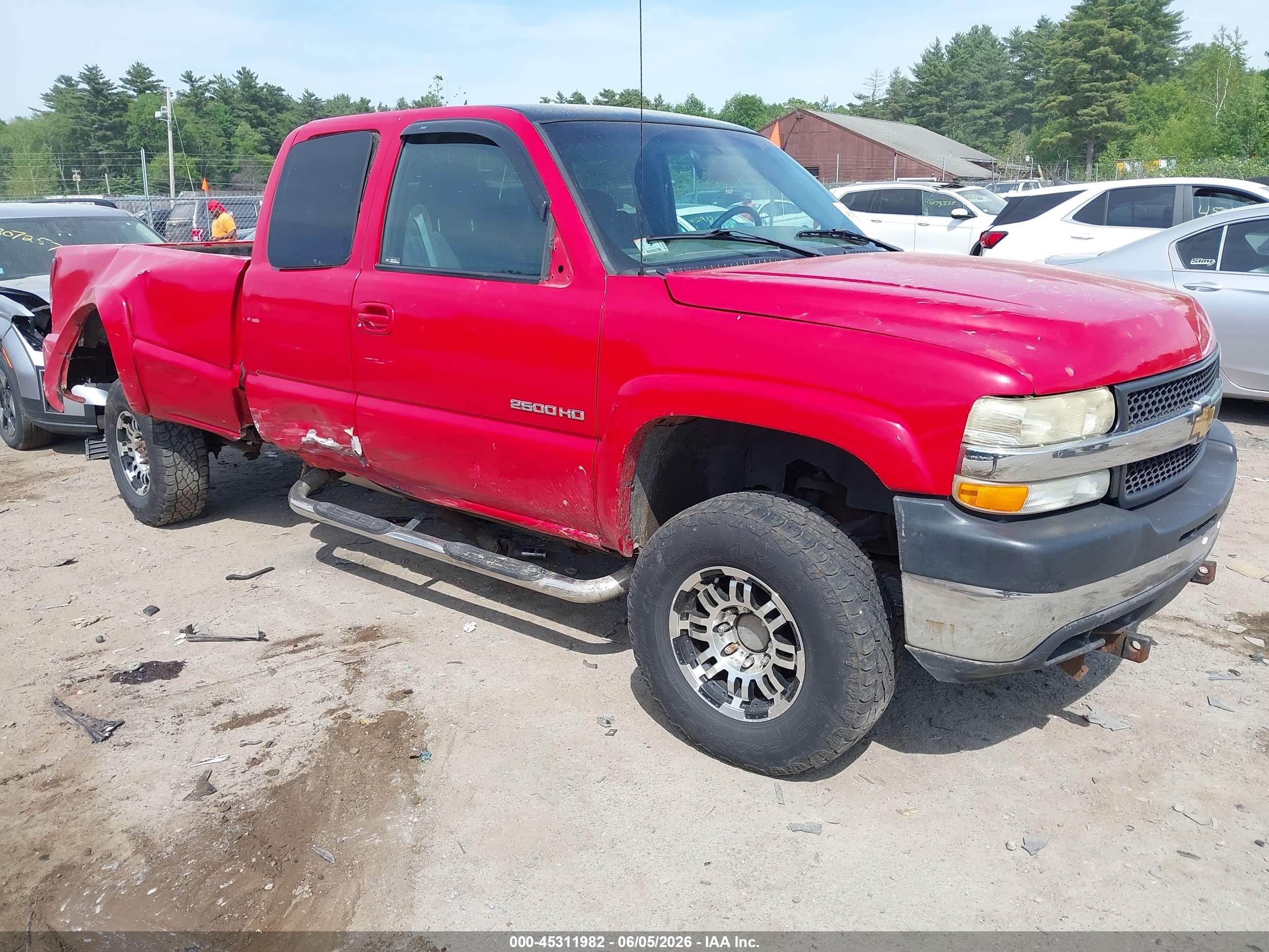 2001 Chevrolet Silverado 2500hd Ls Red vin: 1GCHK29G91E311357