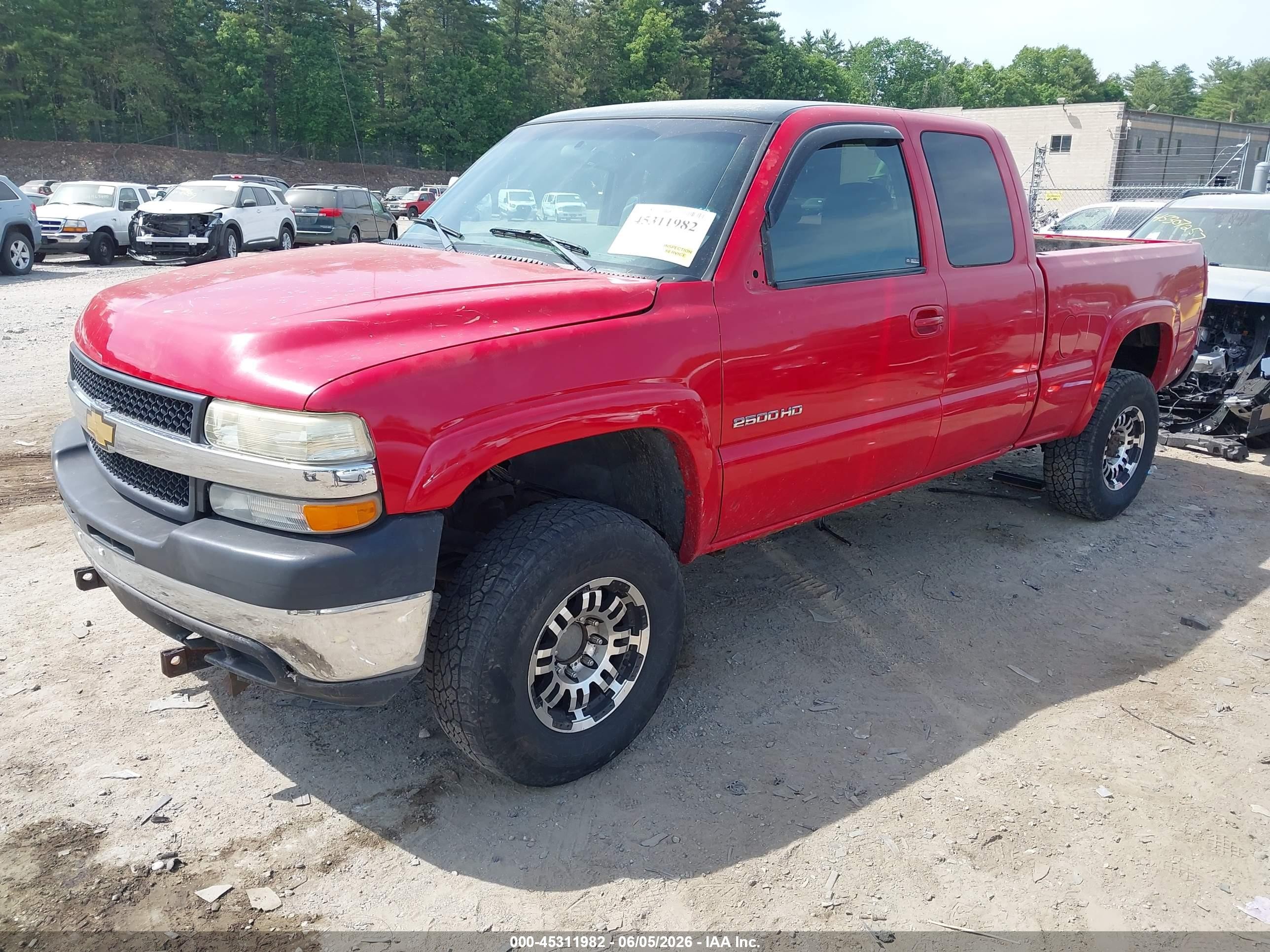 2001 Chevrolet Silverado 2500hd Ls Red vin: 1GCHK29G91E311357