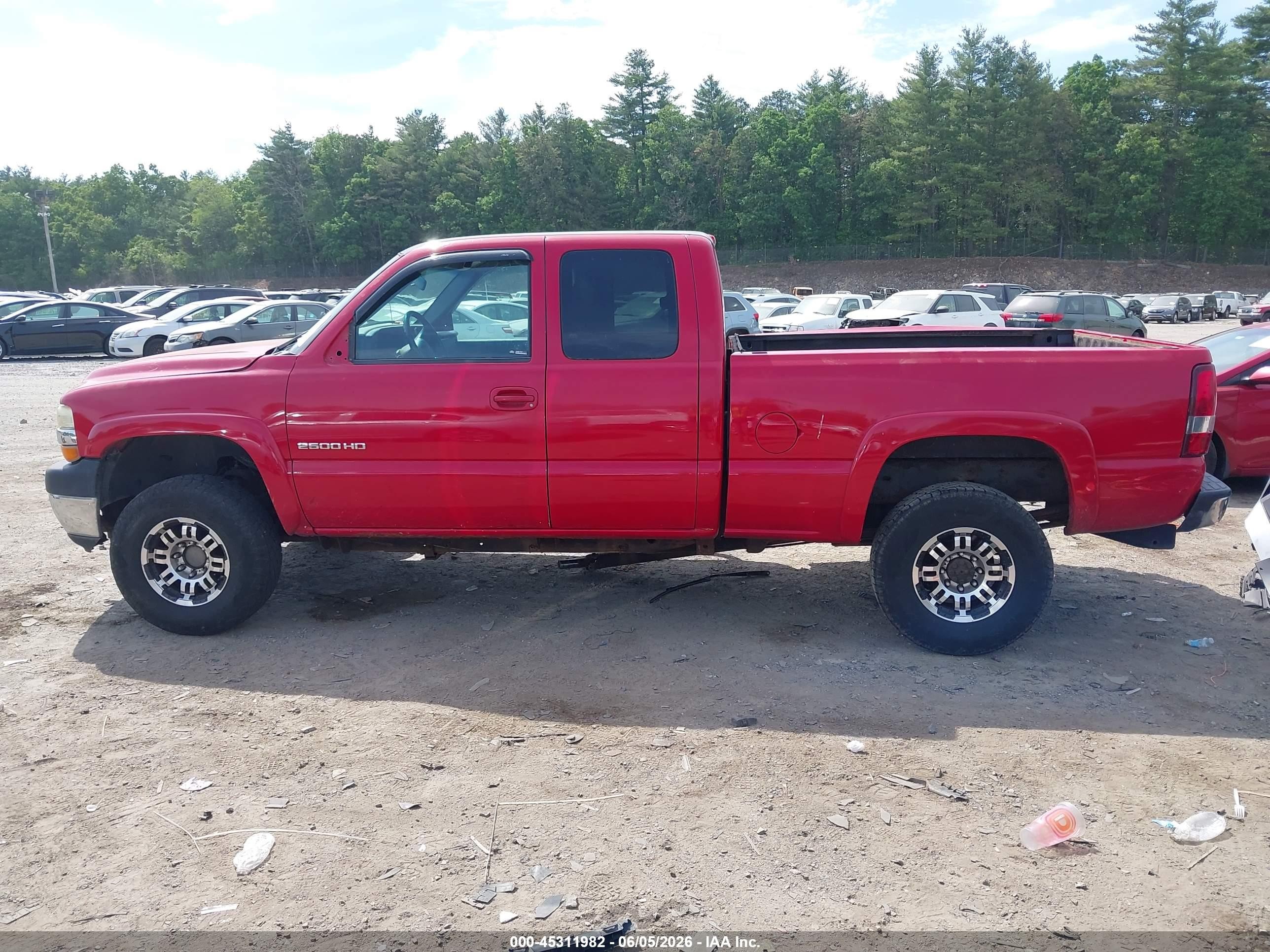 2001 Chevrolet Silverado 2500hd Ls Red vin: 1GCHK29G91E311357