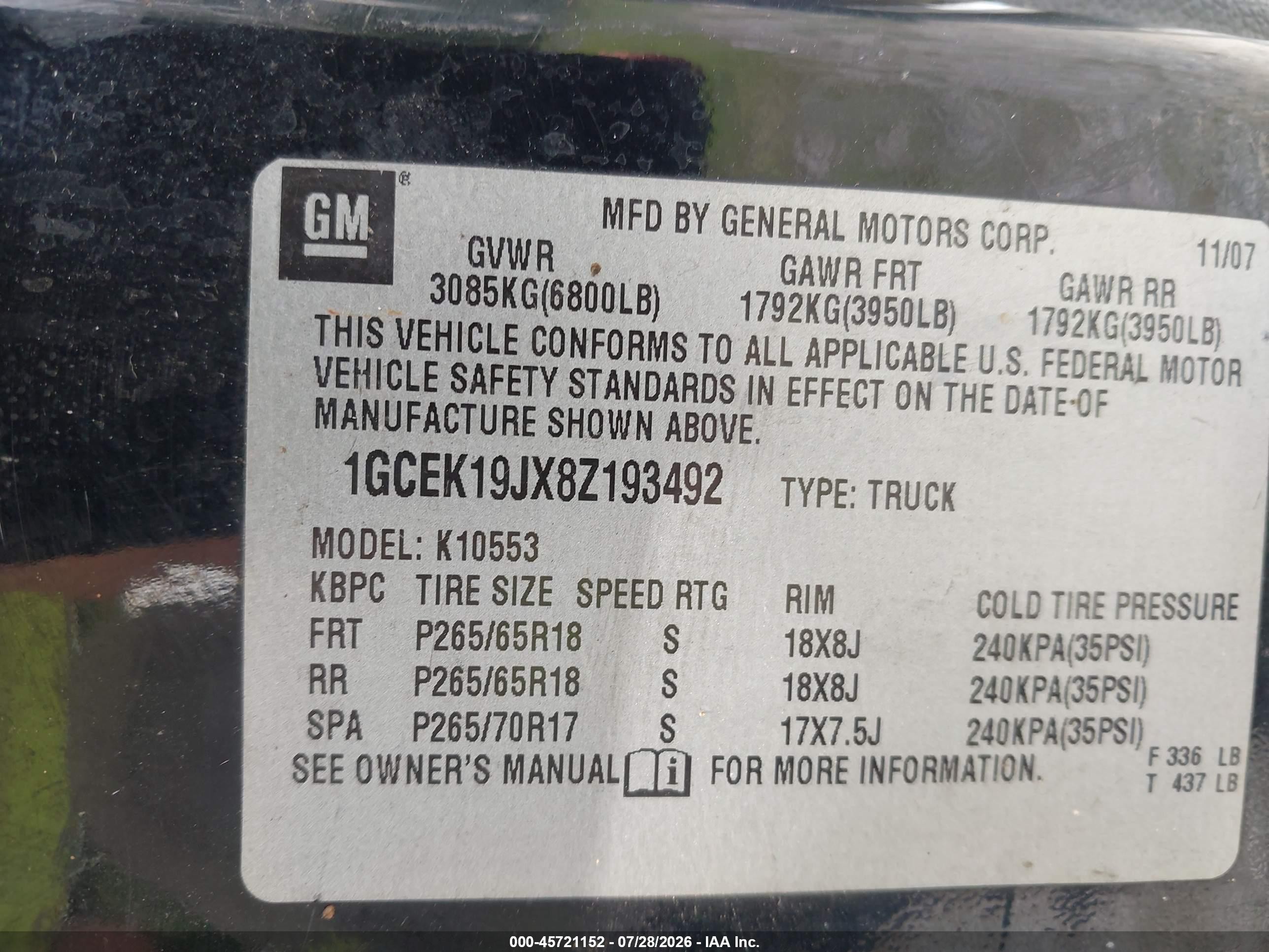 2007 Chevrolet Silverado 2500hd Lt1 Black vin: 1GCHK29K47E509664