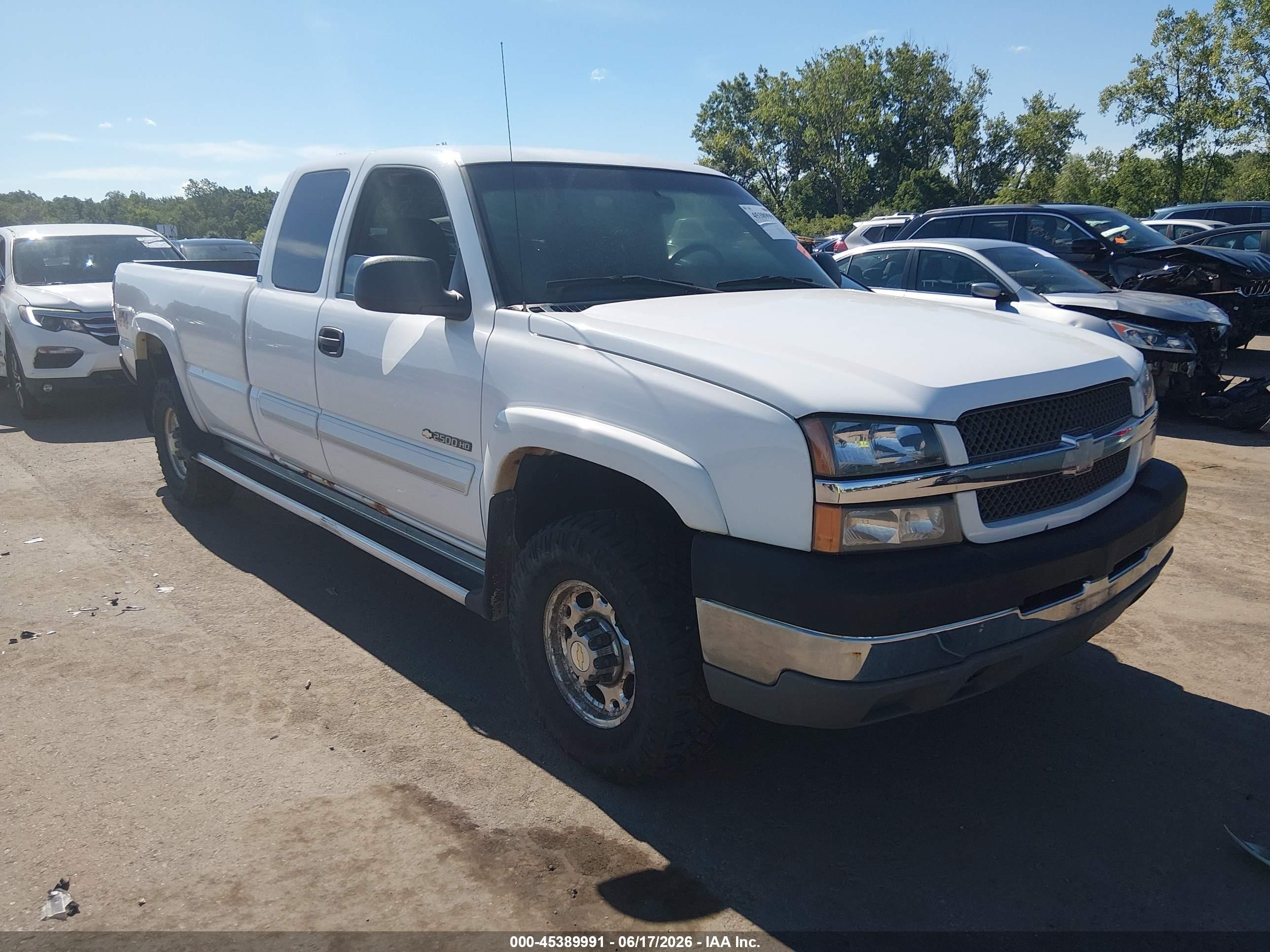 2003 Chevrolet Silverado 2500hd Ls White vin: 1GCHK29U63E240059
