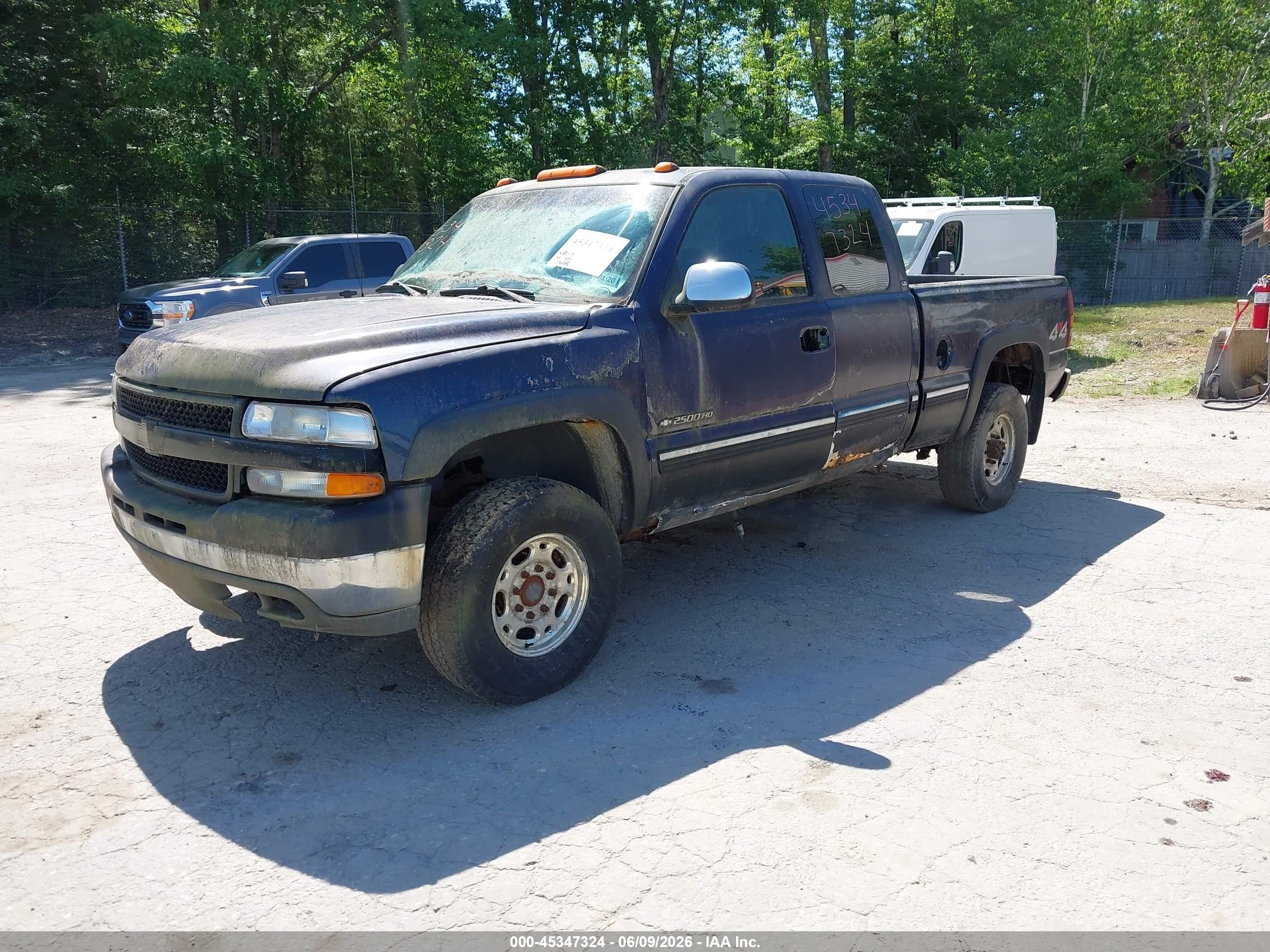 2002 Chevrolet Silverado 2500hd Ls Blue vin: 1GCHK29UX2E182326