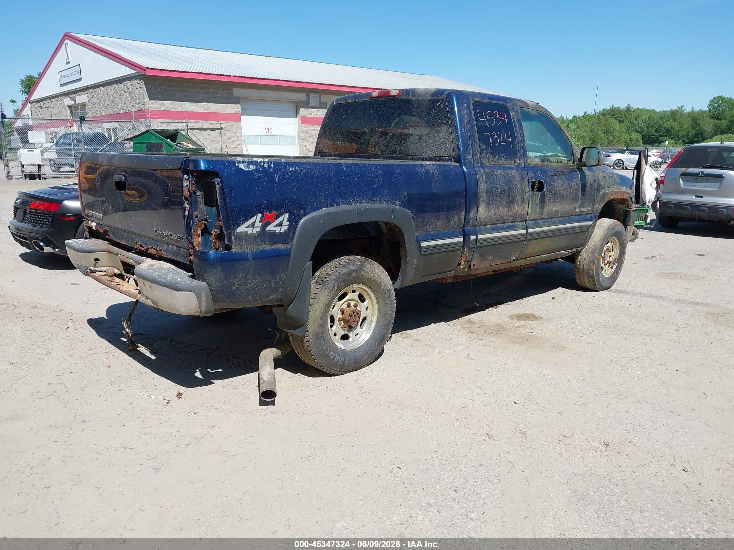 2002 Chevrolet Silverado 2500hd Ls Blue vin: 1GCHK29UX2E182326