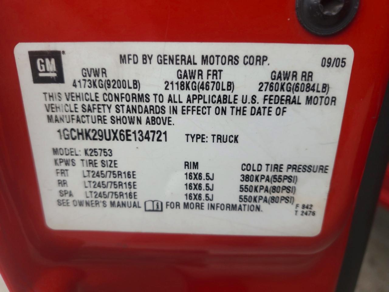 2006 Chevrolet Silverado K2500 Heavy Duty Red vin: 1GCHK29UX6E134721