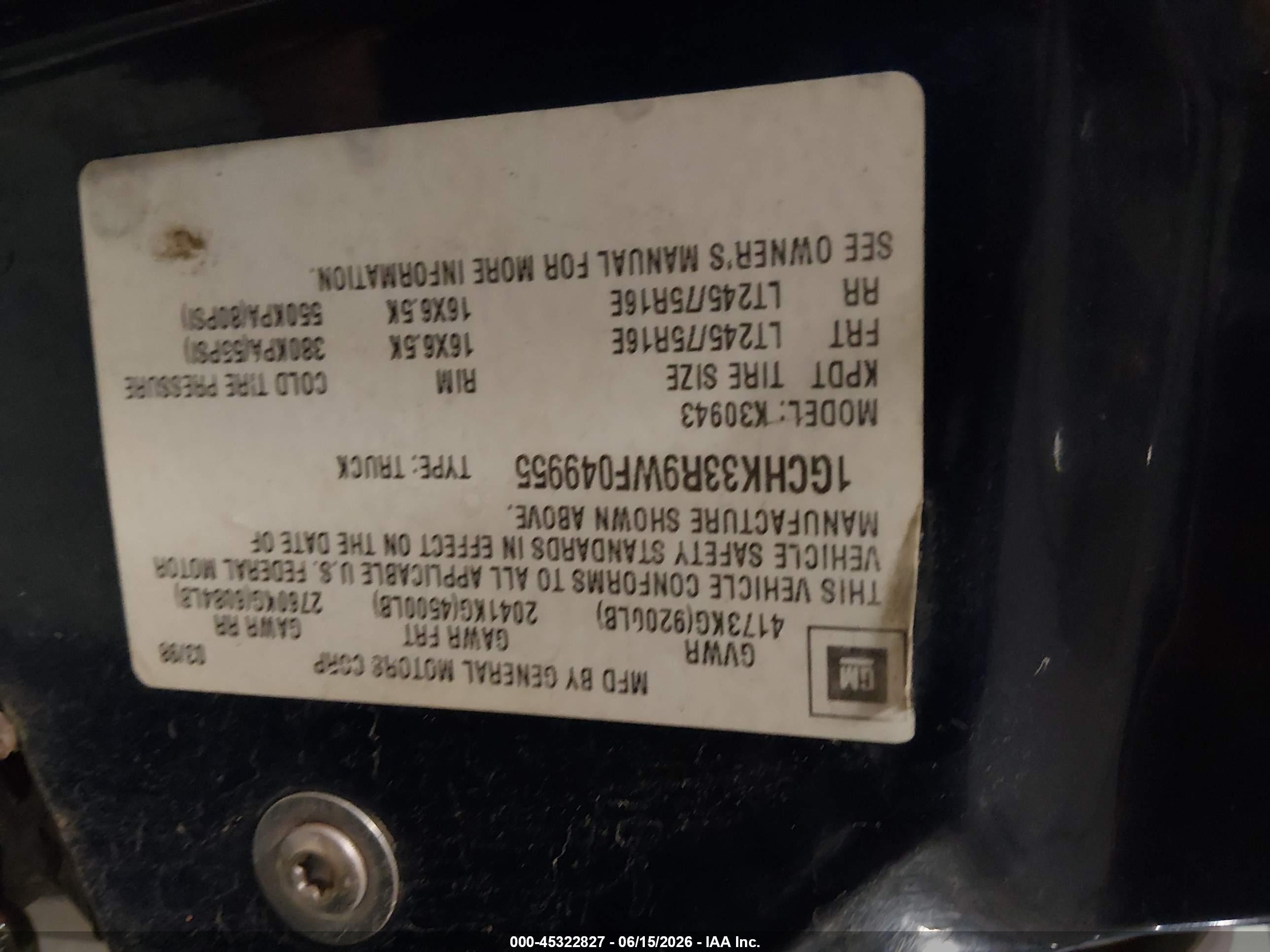 1998 Chevrolet K3500   Blue vin: 1GCHK33R9WF049955