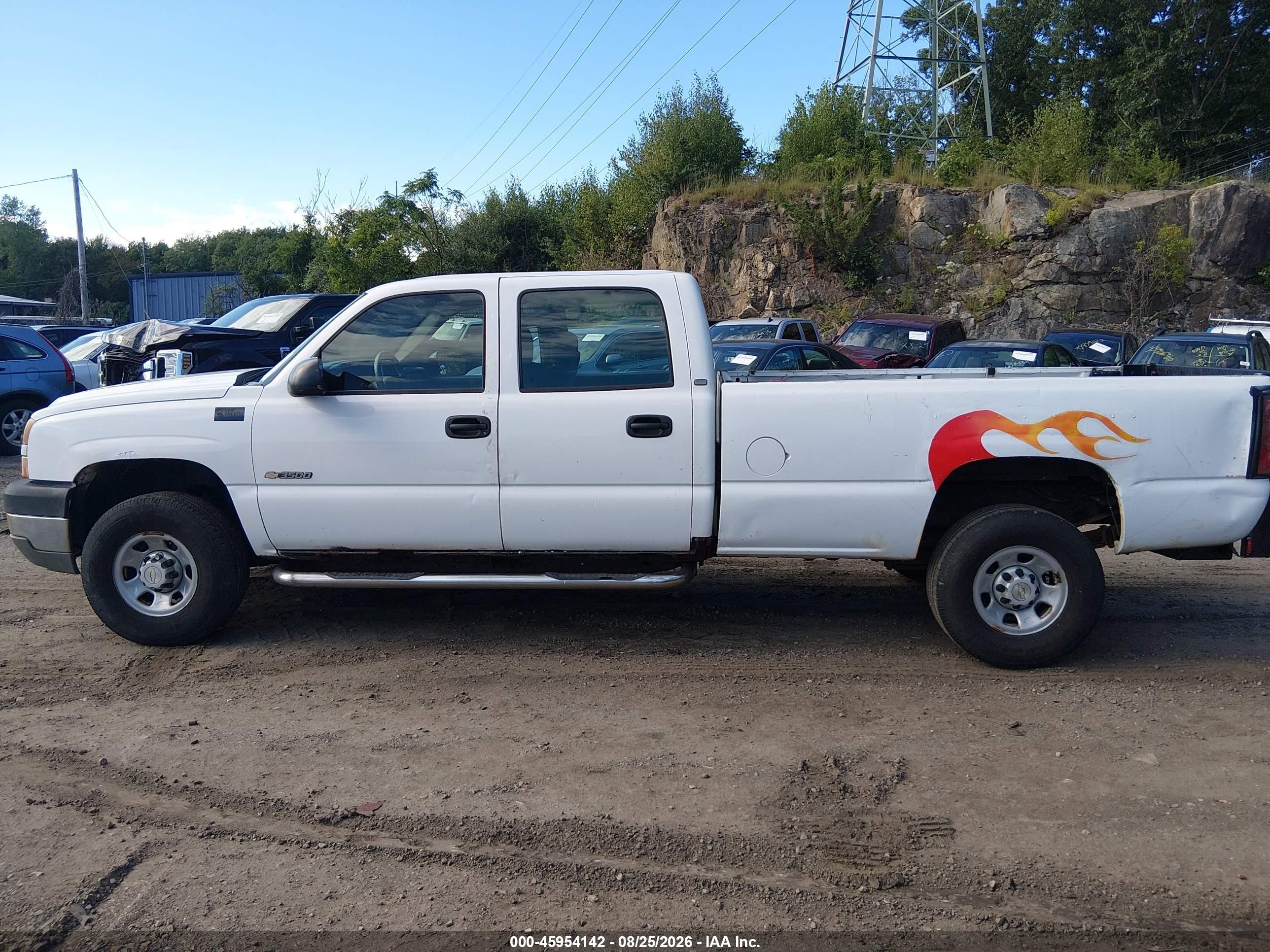 2005 Chevrolet Silverado 3500 Work Truck White vin: 1GCHK33U55F937525