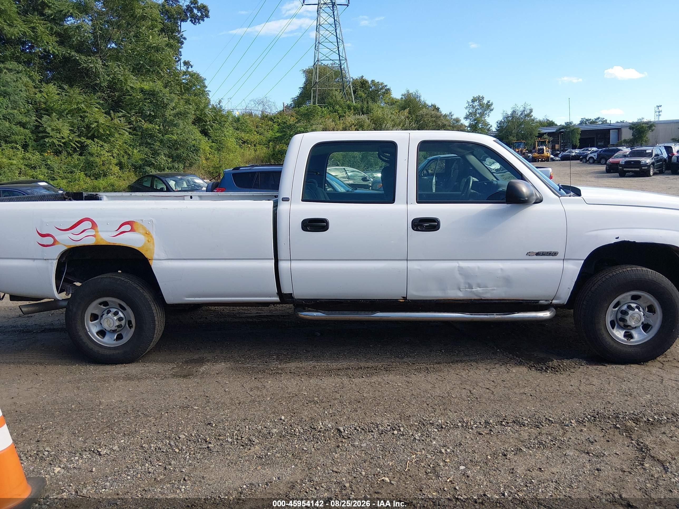 2005 Chevrolet Silverado 3500 Work Truck White vin: 1GCHK33U55F937525