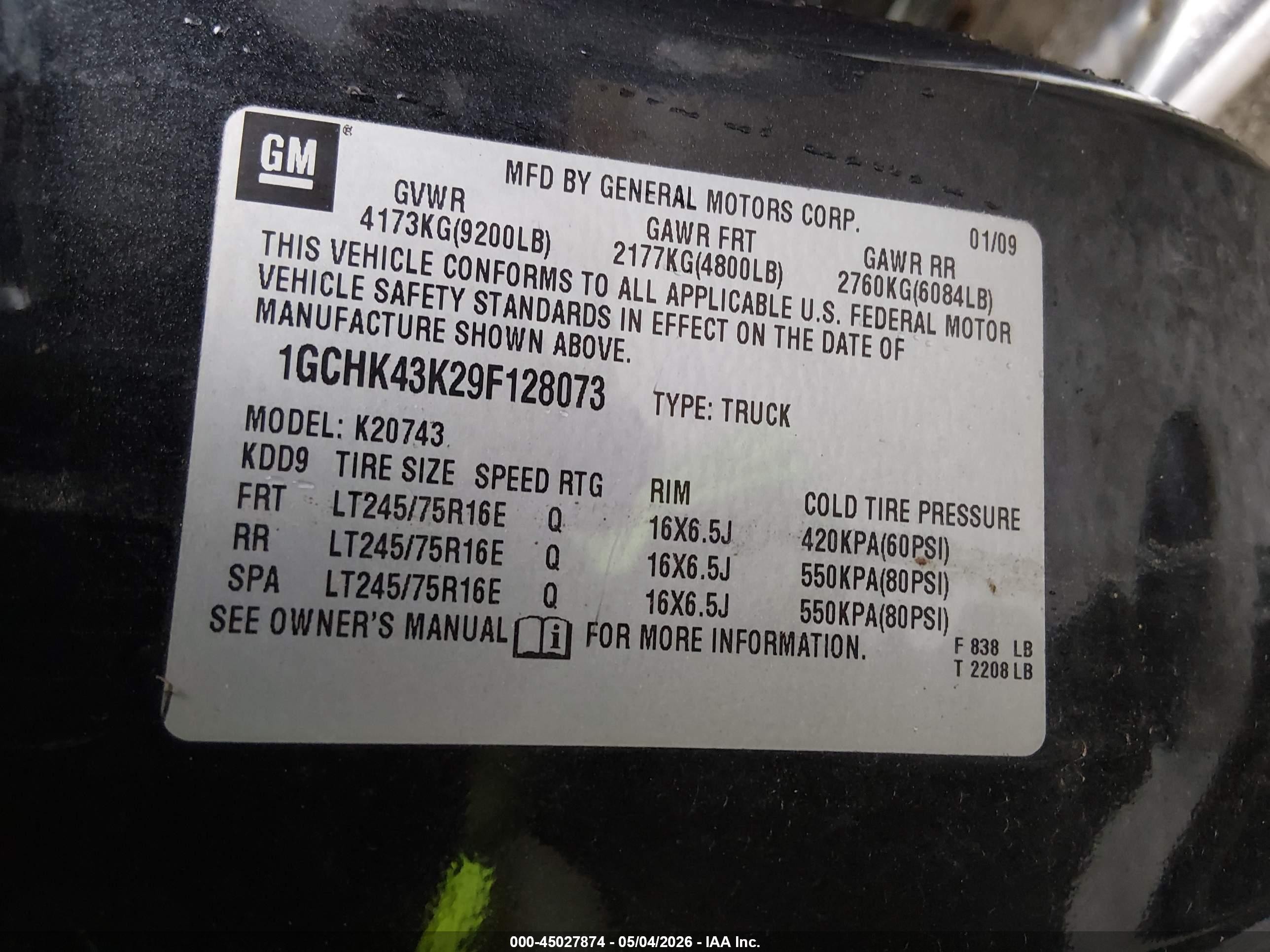 2009 Chevrolet Silverado 2500hd Work Truck Черный vin: 1GCHK43K29F128073
