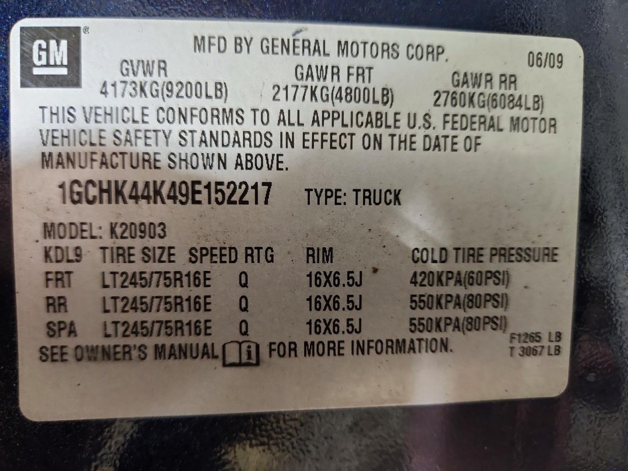 2009 Chevrolet Silverado K2500 Heavy Duty Blue vin: 1GCHK44K49E152217