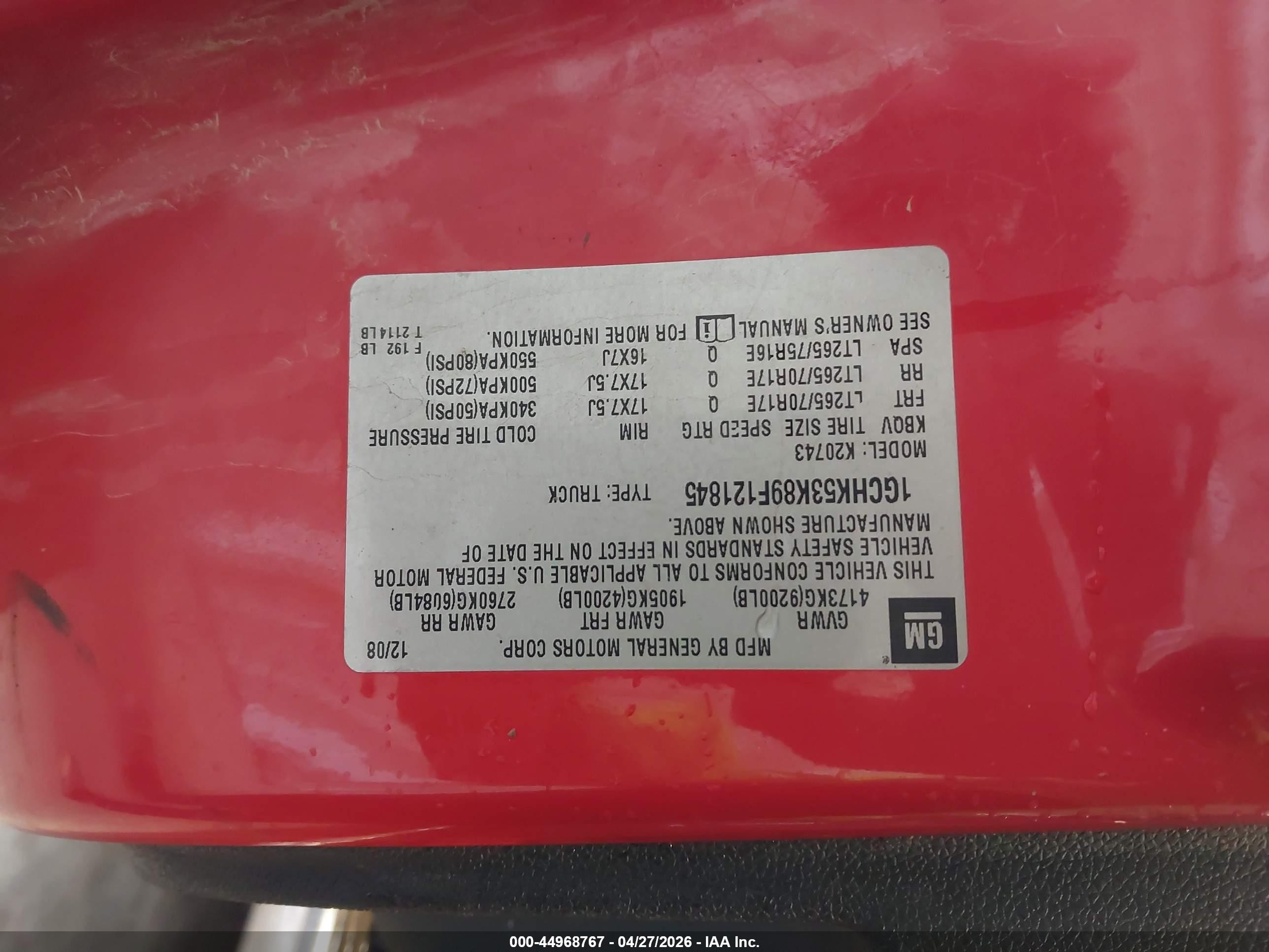 2009 Chevrolet Silverado 2500hd Lt Red vin: 1GCHK53K89F121845
