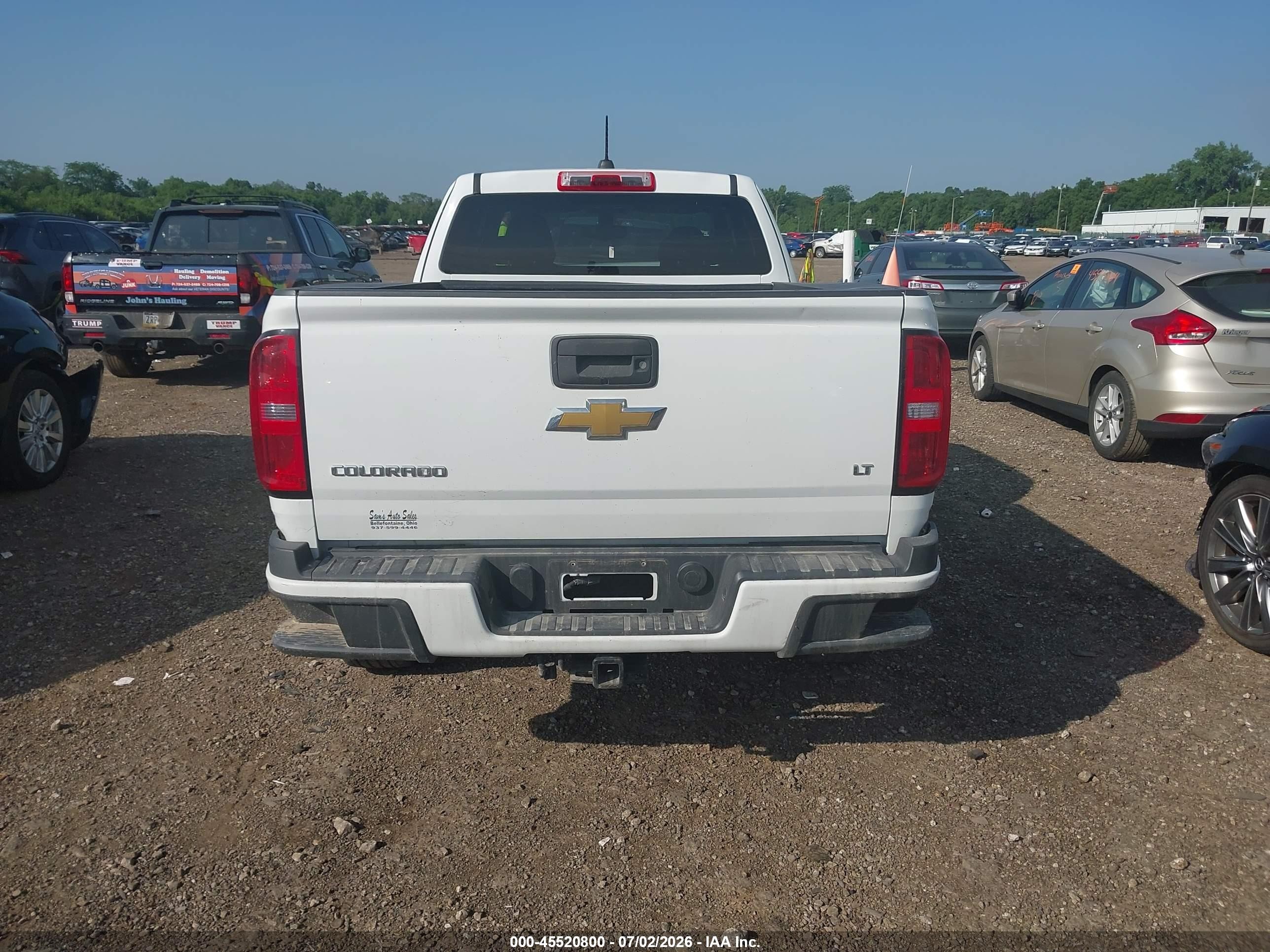 2015 Chevrolet Colorado 2wd Lt White vin: 1GCHSBEA4F1154403