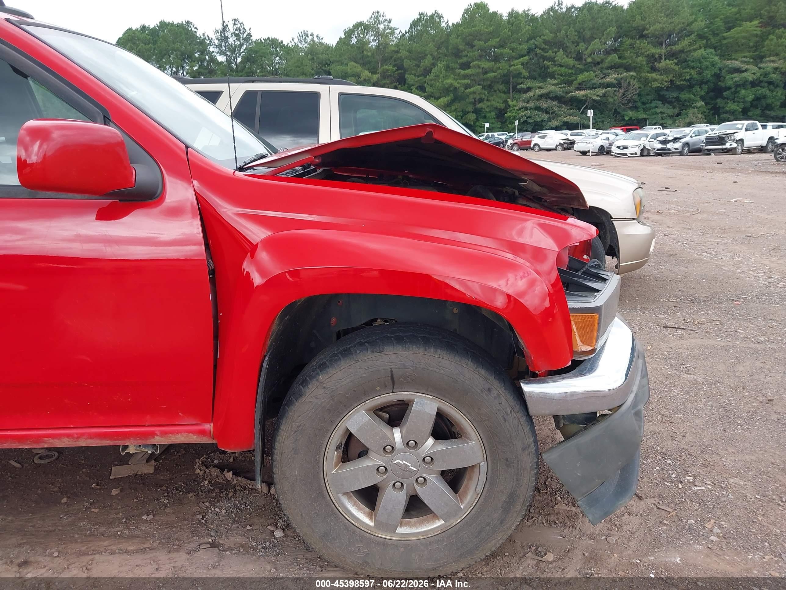 2012 Chevrolet Colorado Lt W/2lt Red vin: 1GCHSDFE2C8150544
