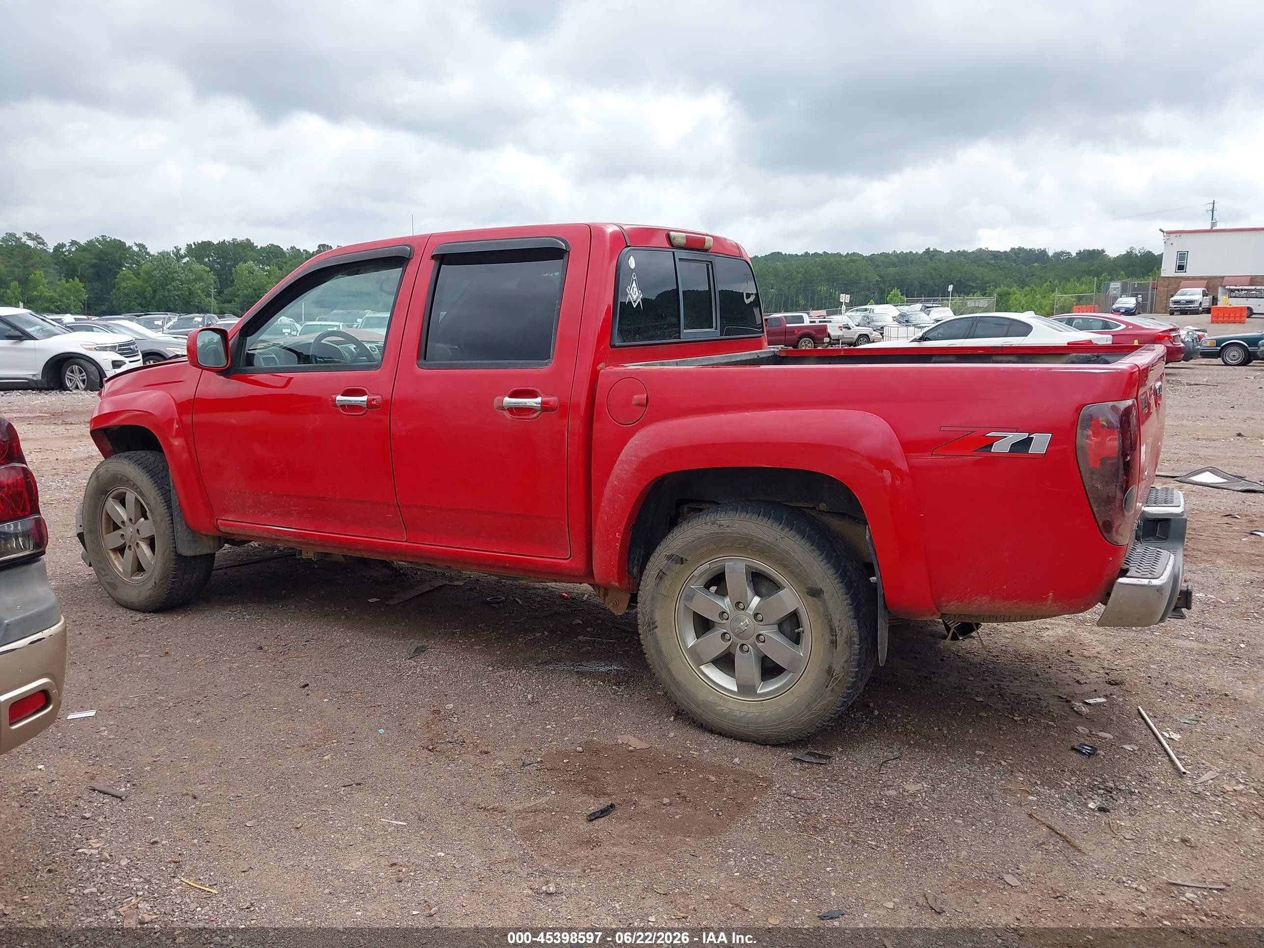2012 Chevrolet Colorado Lt W/2lt Red vin: 1GCHSDFE2C8150544