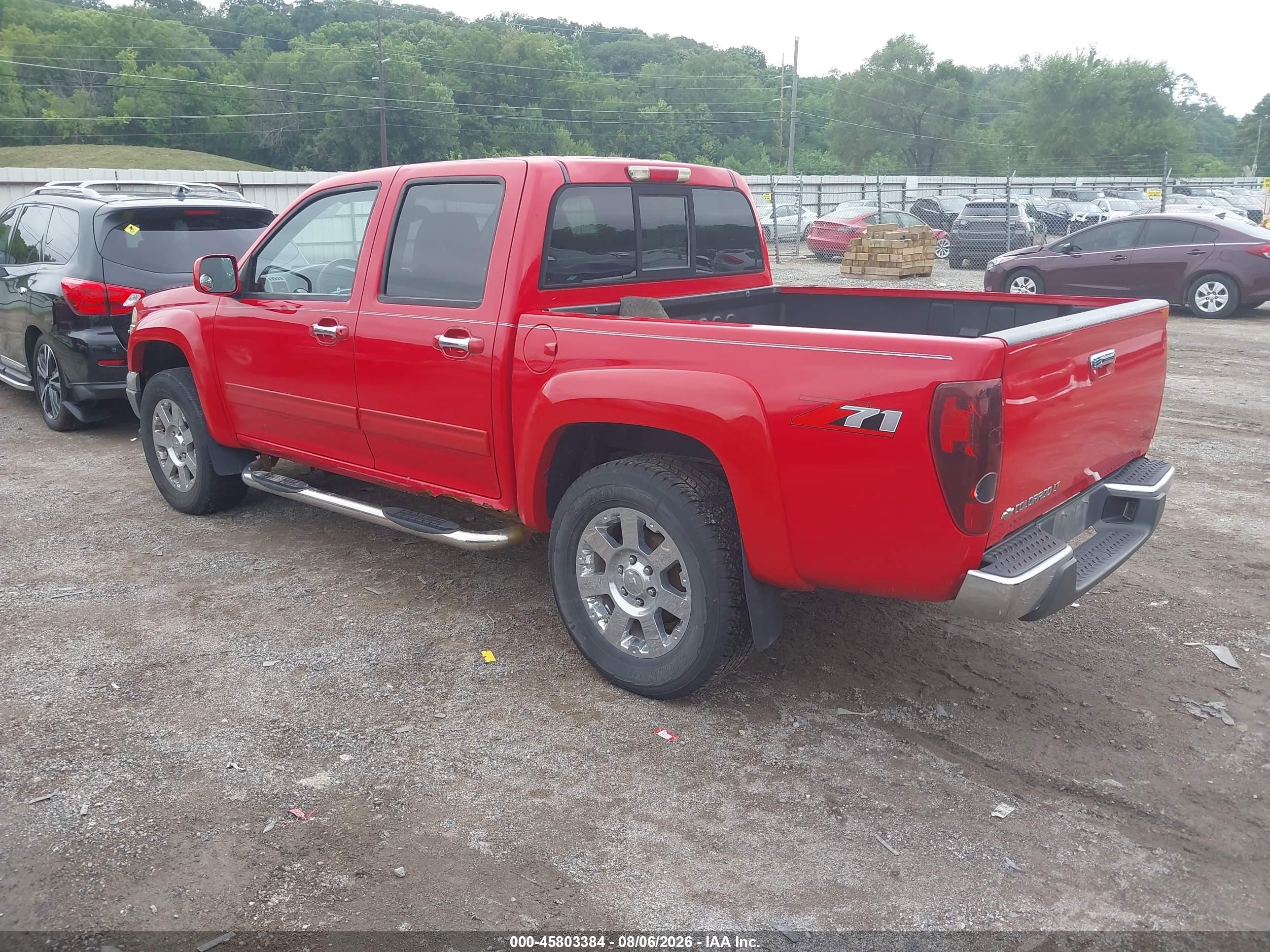 2012 Chevrolet Colorado Lt W/2lt Red vin: 1GCHSDFE7C8108483