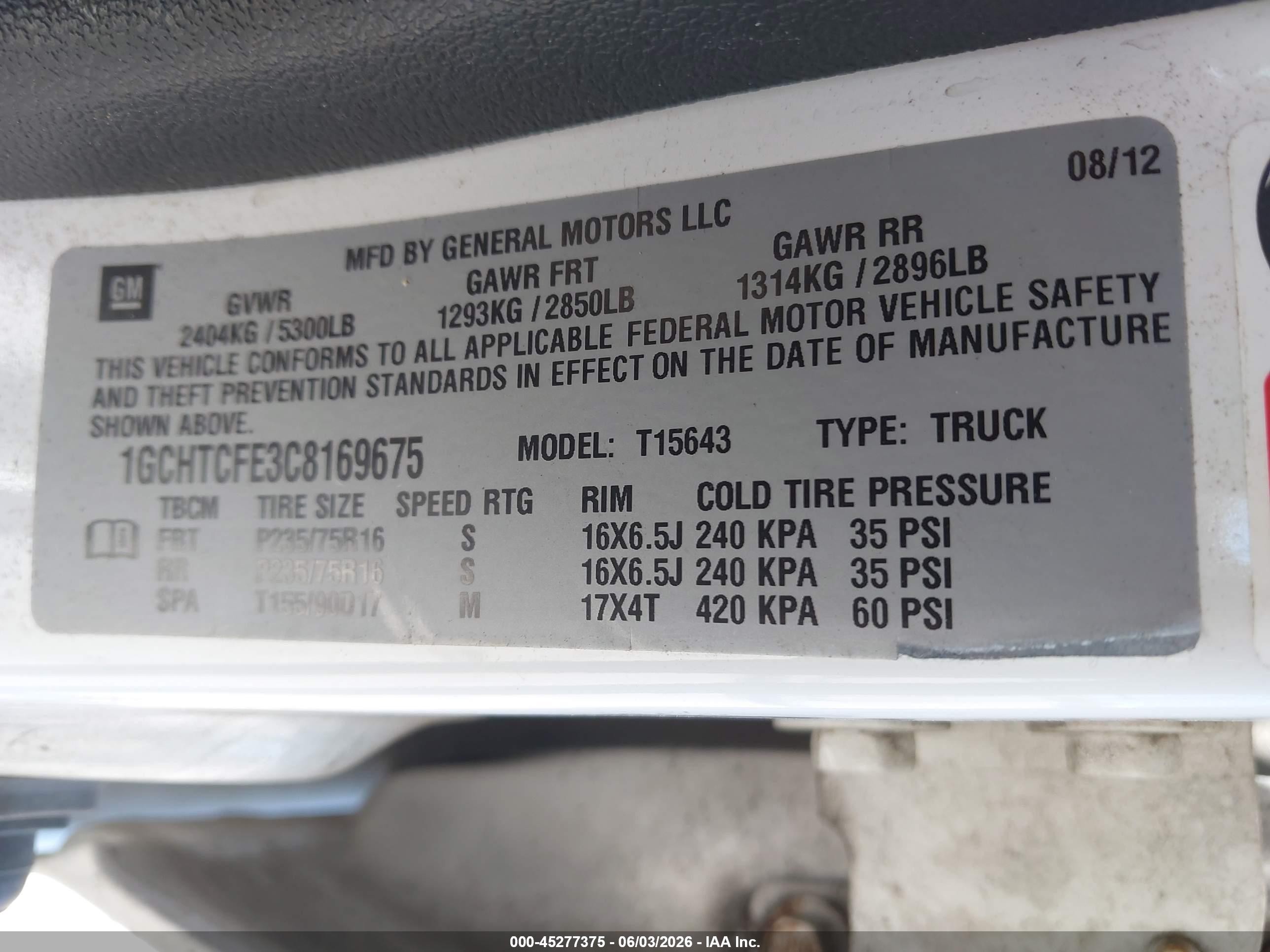 2012 Chevrolet Colorado 1lt White vin: 1GCHTCFE3C8169675