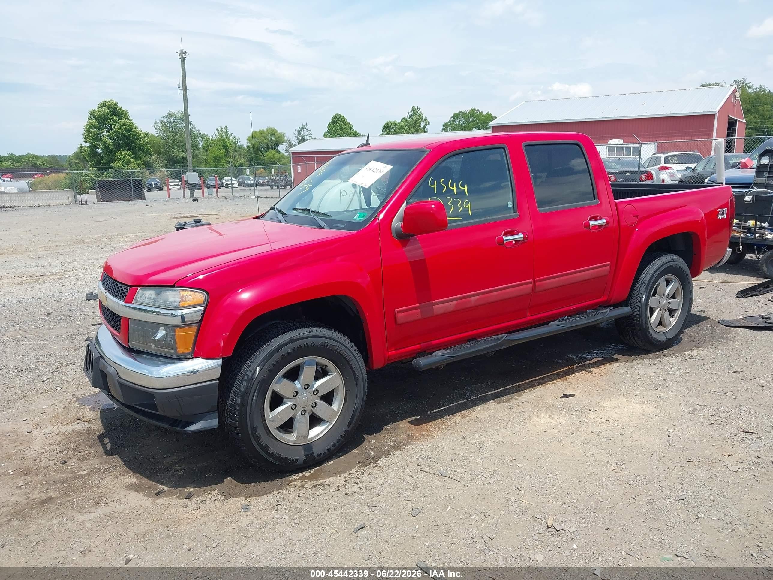 2012 Chevrolet Colorado Lt W/2lt Red vin: 1GCHTDFE9C8136458