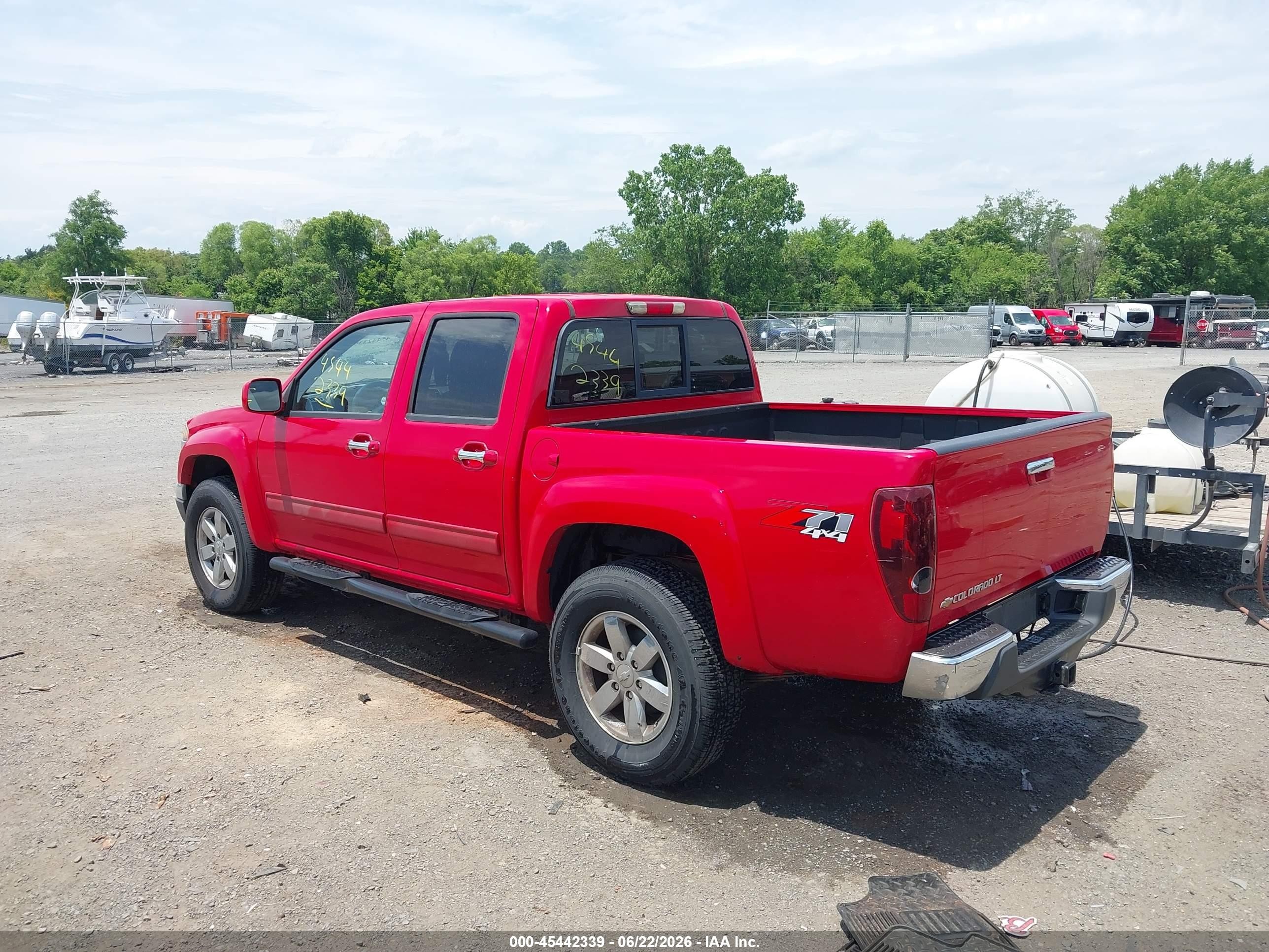 2012 Chevrolet Colorado Lt W/2lt Red vin: 1GCHTDFE9C8136458