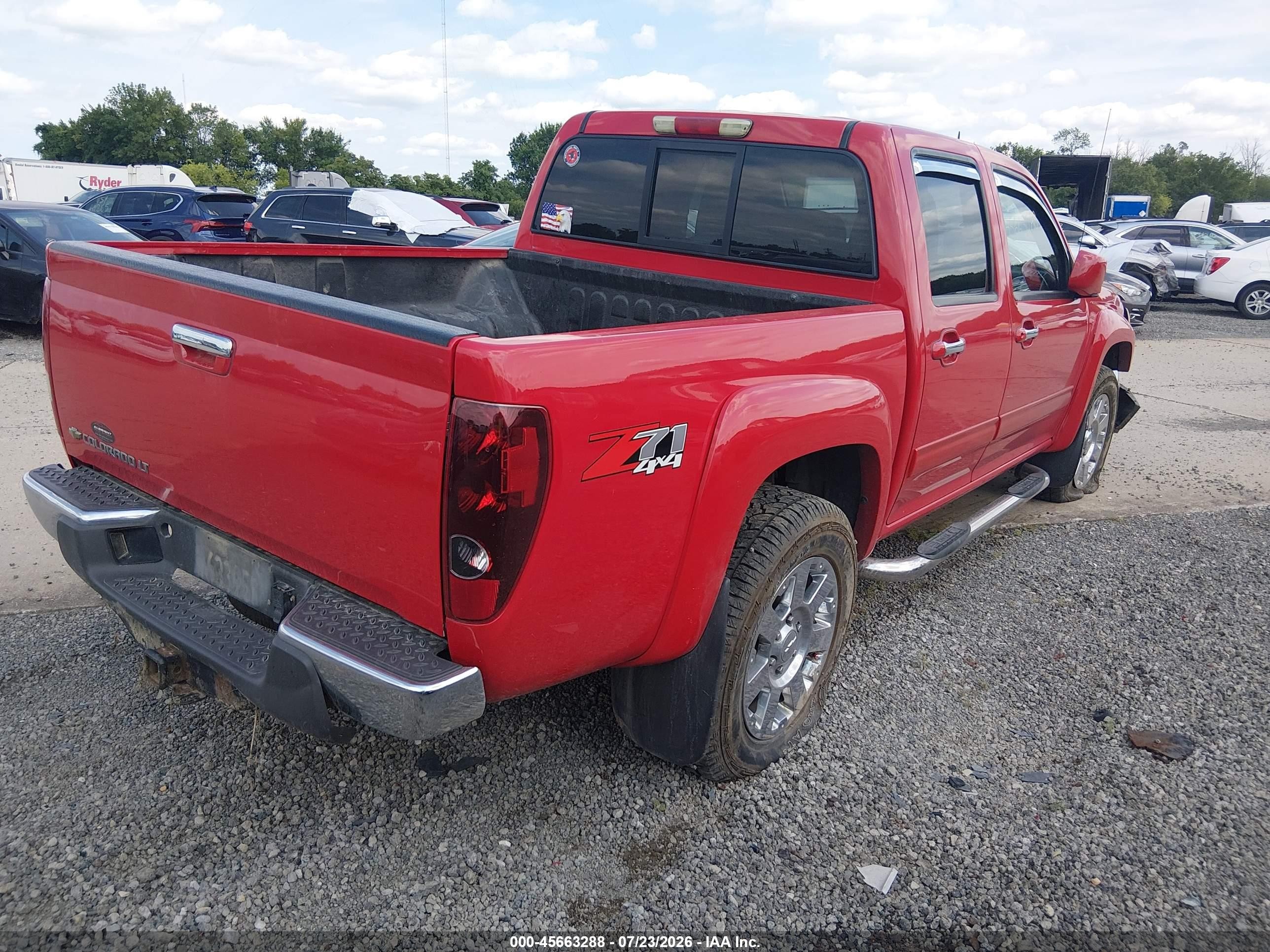 2012 Chevrolet Colorado Lt W/2lt Red vin: 1GCHTDFEXC8112198