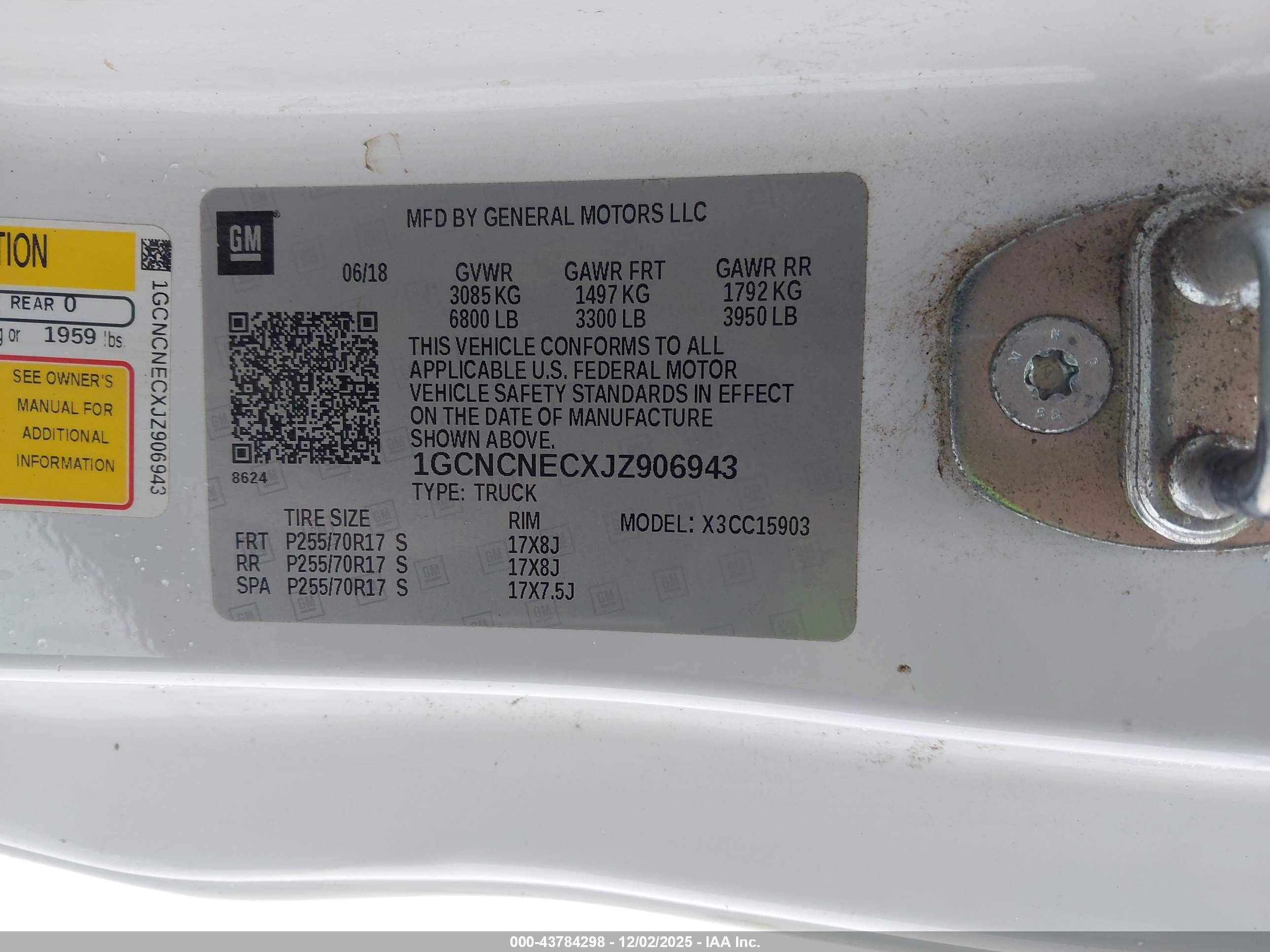2018 Chevrolet Silverado 1500 Wt White vin: 1GCNCNECXJZ906943