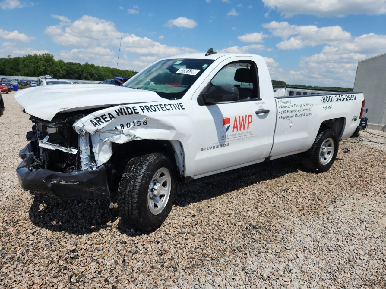 2018 Chevrolet Silverado C1500 White vin: 1GCNCNEH9JZ222462 Damage: Left Front Fender, Severe Damage, Replacement Required