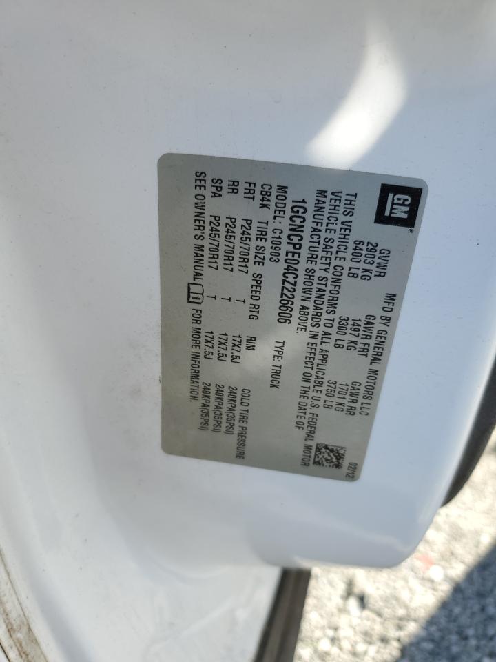 2012 Chevrolet Silverado C1500 White vin: 1GCNCPE04CZ226606