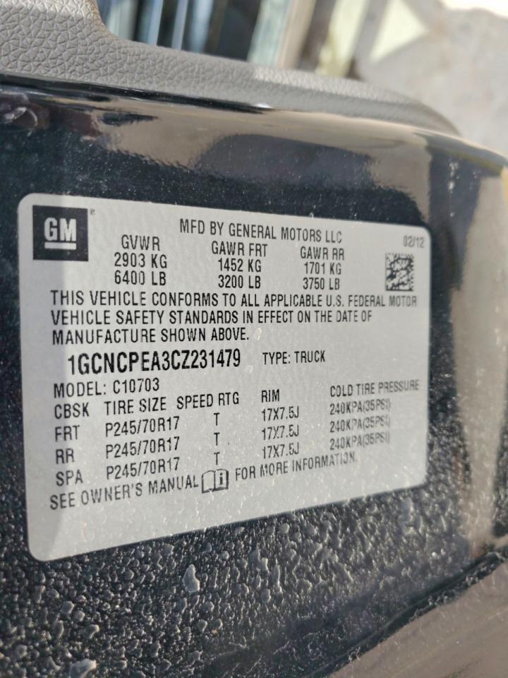 2012 Chevrolet Silverado C1500 Black vin: 1GCNCPEA3CZ231479