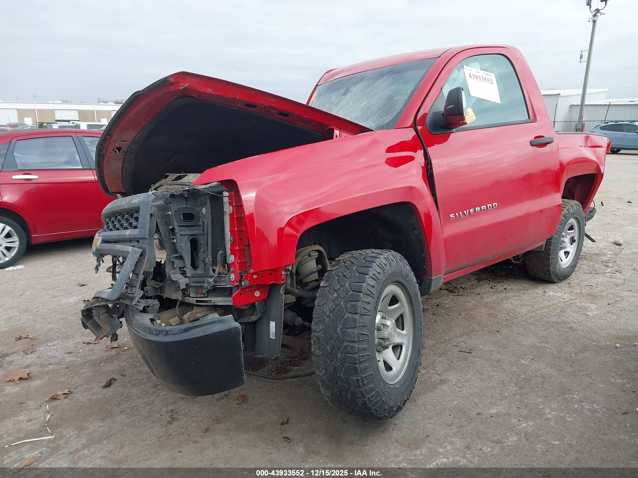 2015 Chevrolet Silverado 1500 Wt Red vin: 1GCNCPECXFZ177653