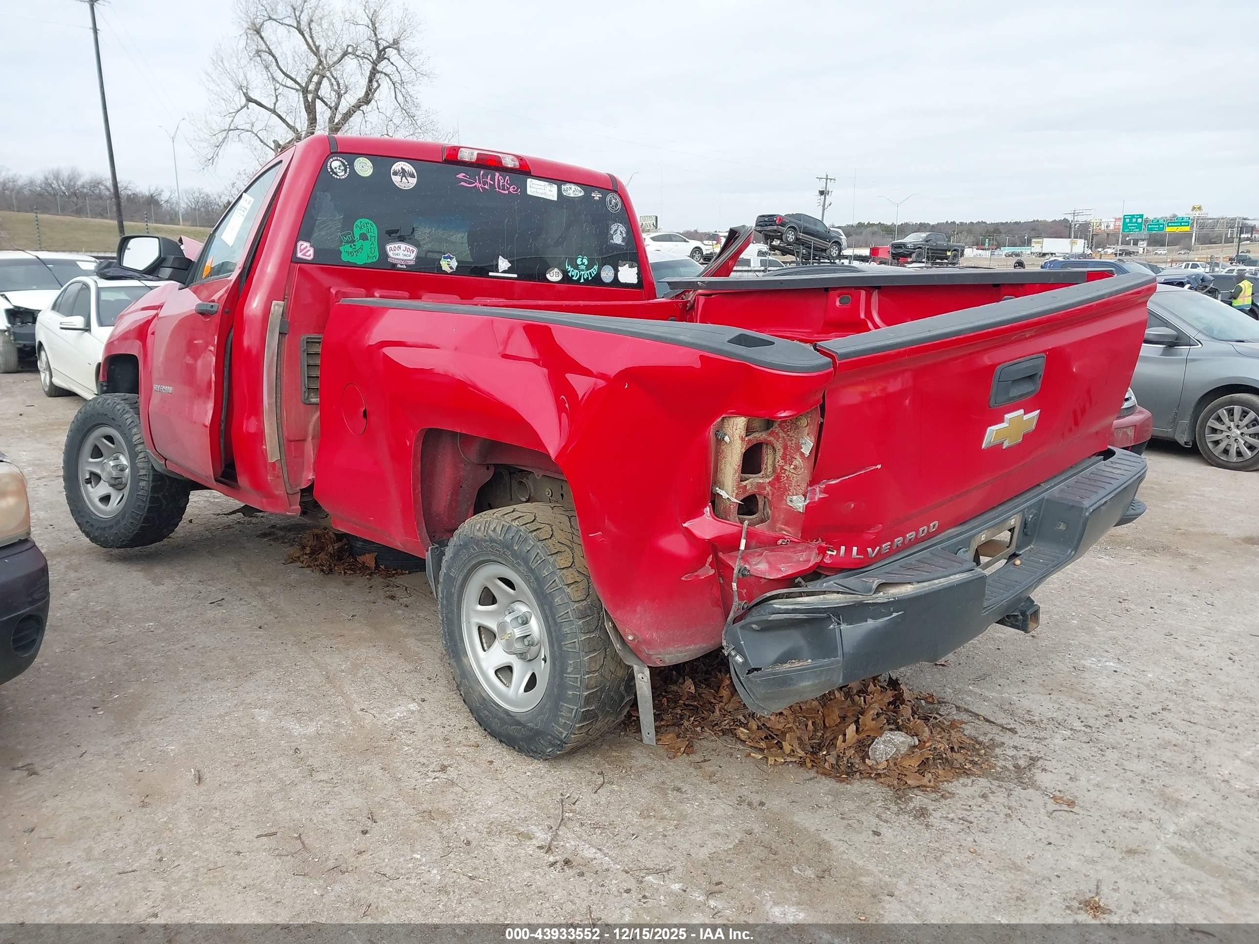 2015 Chevrolet Silverado 1500 Wt Red vin: 1GCNCPECXFZ177653