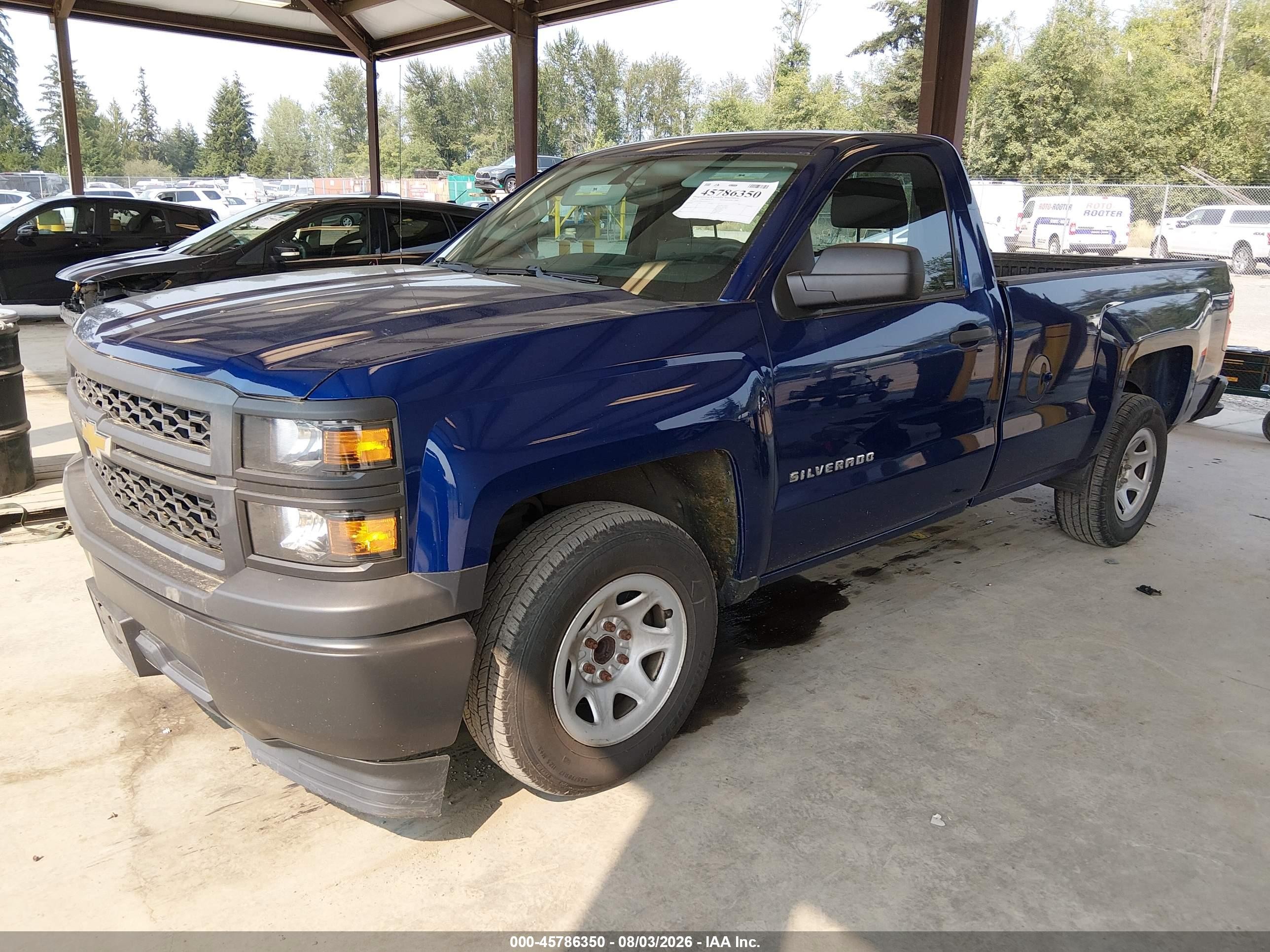 2014 Chevrolet Silverado 1500 Work Truck Blue vin: 1GCNCPEH1EZ229732