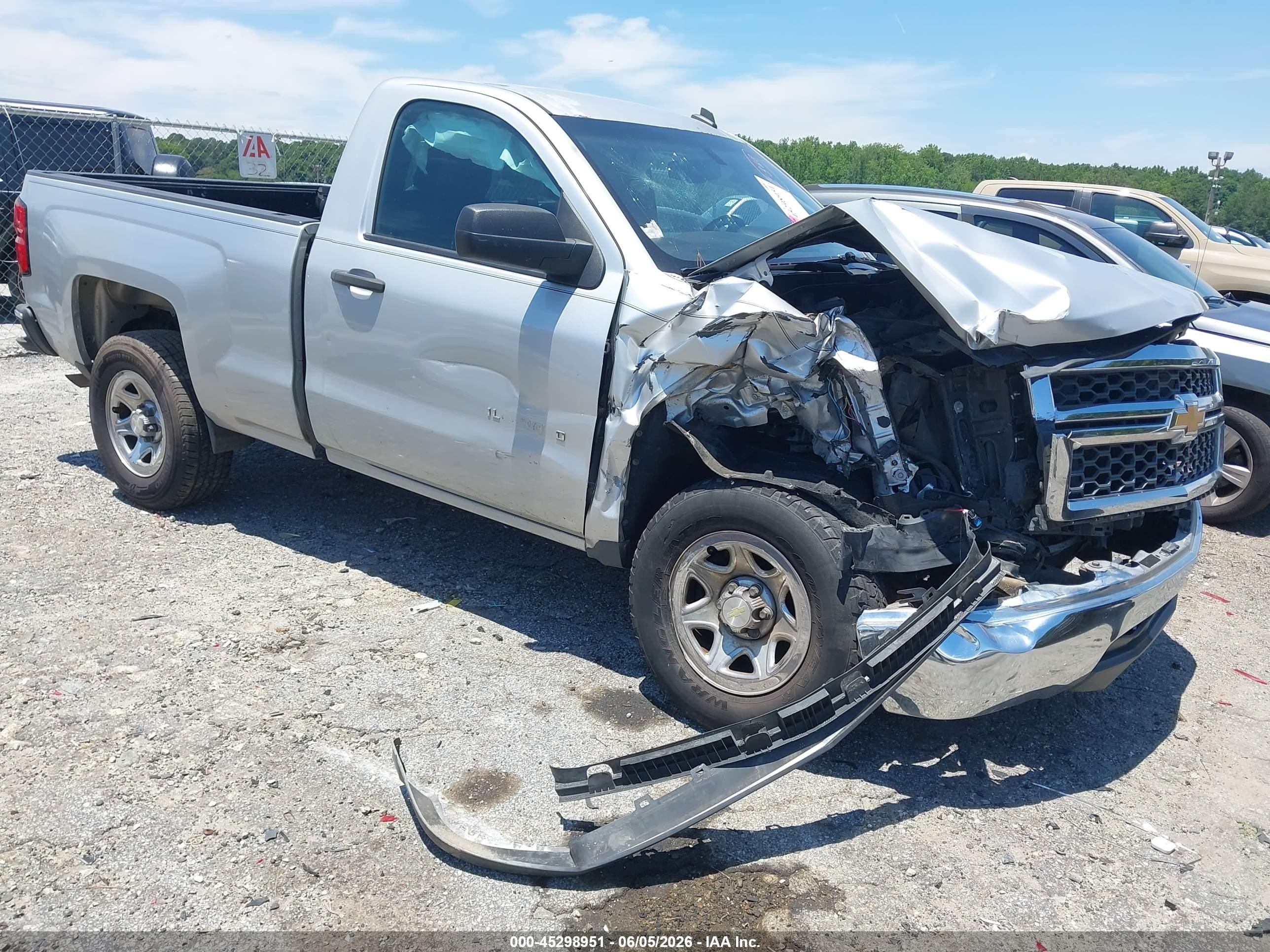 2014 Chevrolet Silverado 1500 Work Truck 2wt Gray vin: 1GCNCPEH1EZ238608